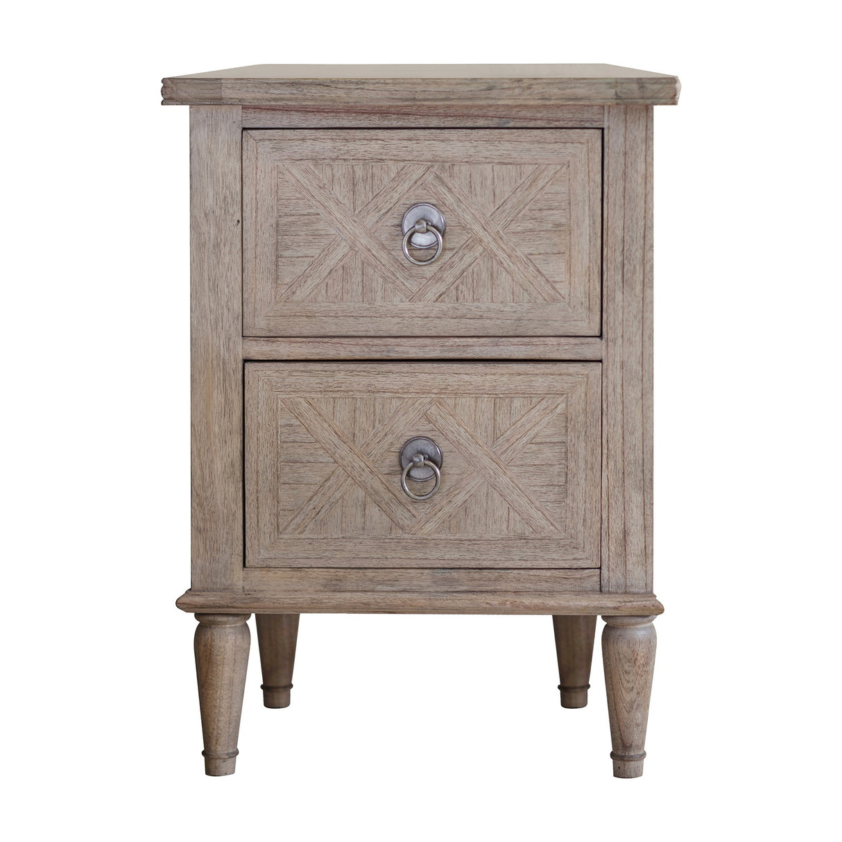 Rustique 2 Drawer Bedside Table – Natural