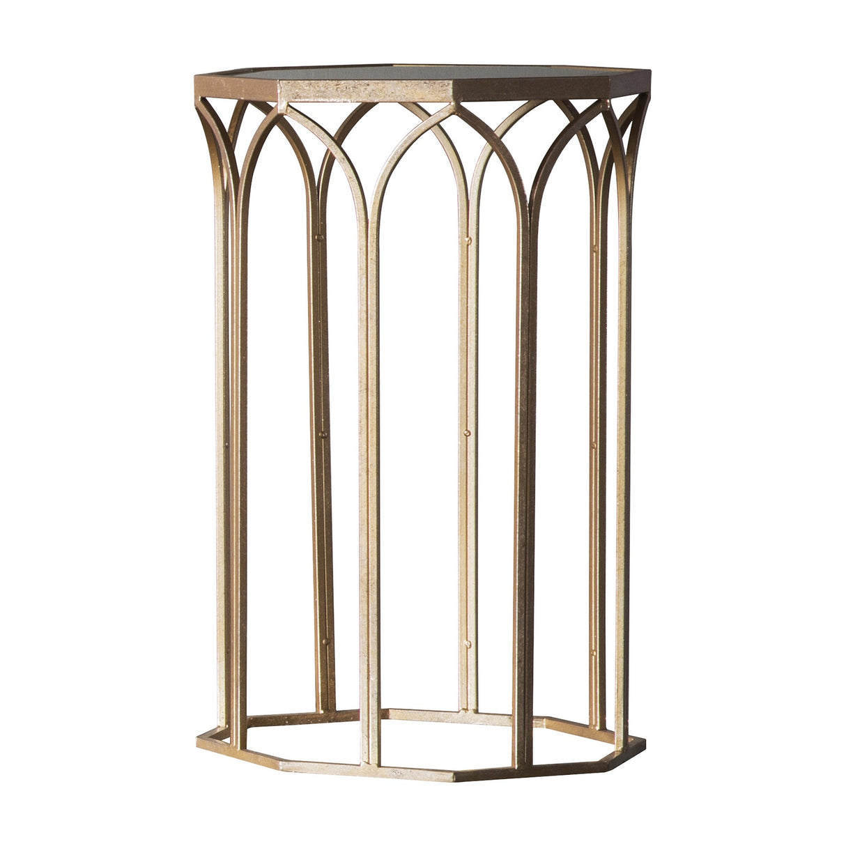 Canterbury Side Table with Glass Top – Gold