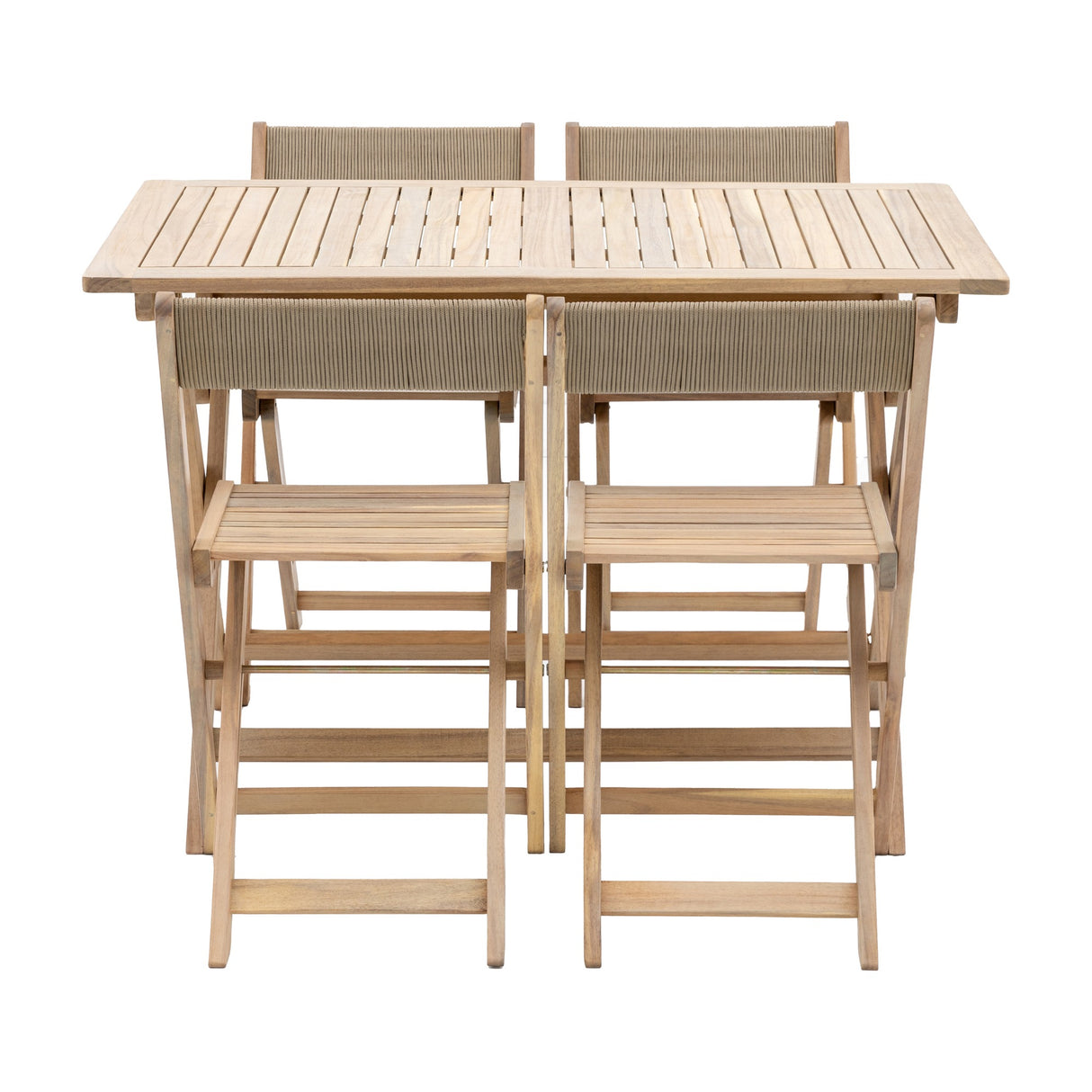 Lindos Folding Dining Set – Natural