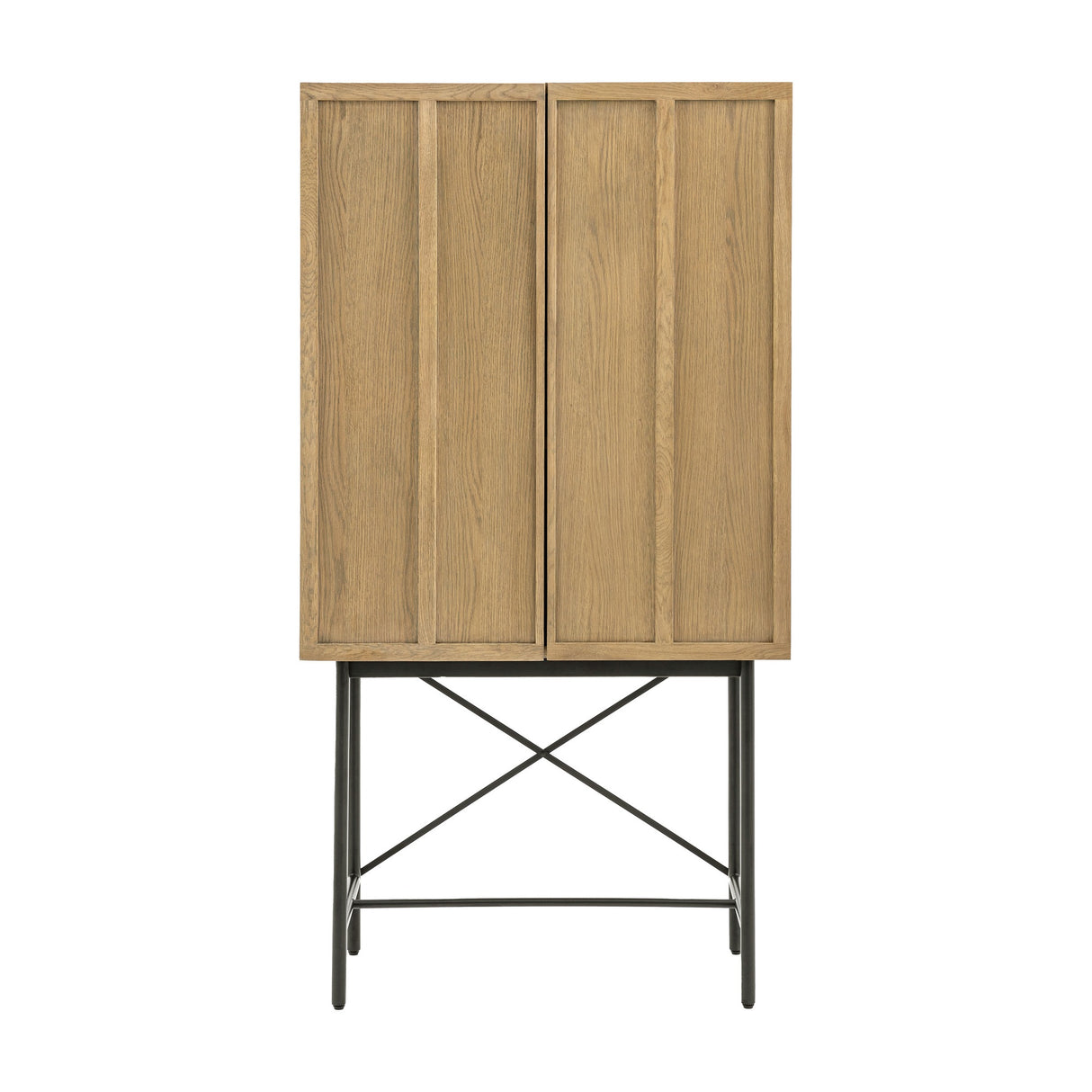 Panelled 2 Door Cocktail Cabinet – Smoked Oak