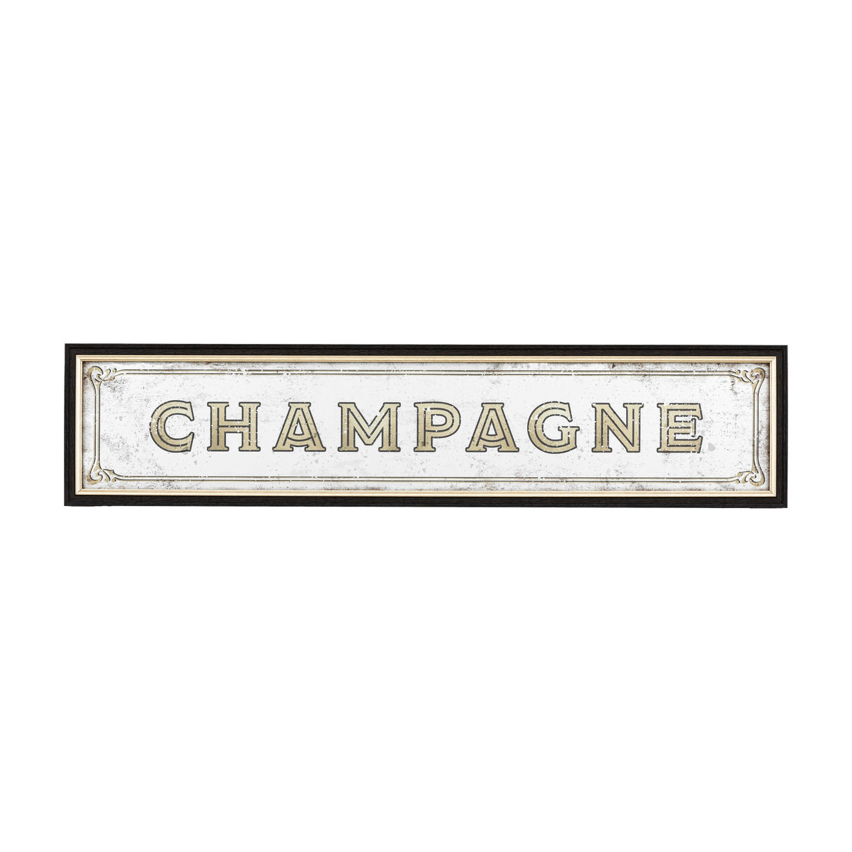 Champagne Mirrored Wall Sign – Gold