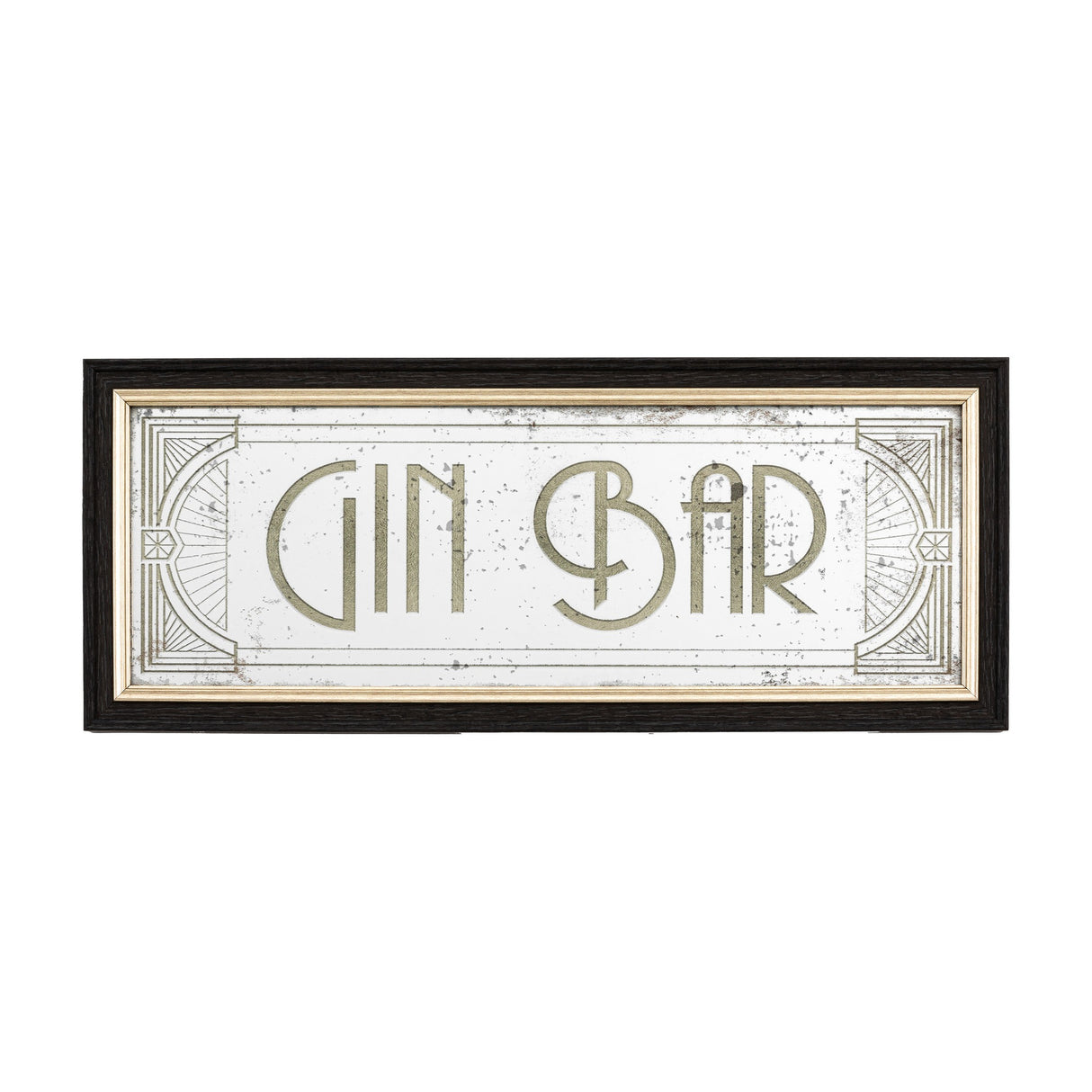 Gin Bar Art Deco Mirrored Wall Sign – Gold