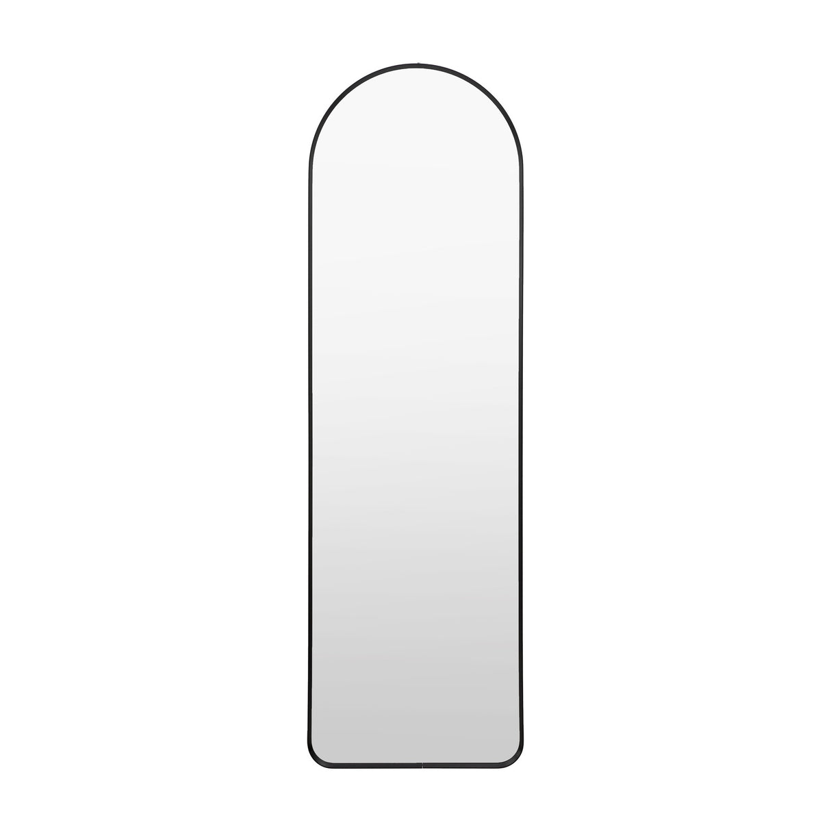 Gallery Direct Sorvane Arch Full-Length Mirror with a slim matt black metal frame and arched top, shown against a plain white background.