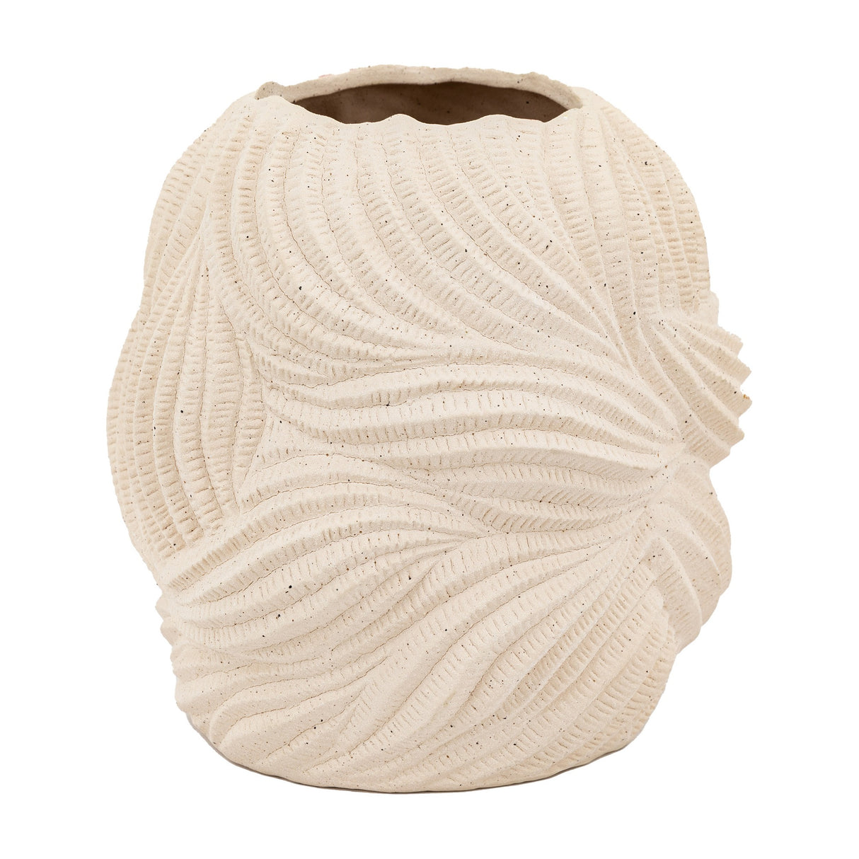 Laucala Textured Ceramic Vase – Stone