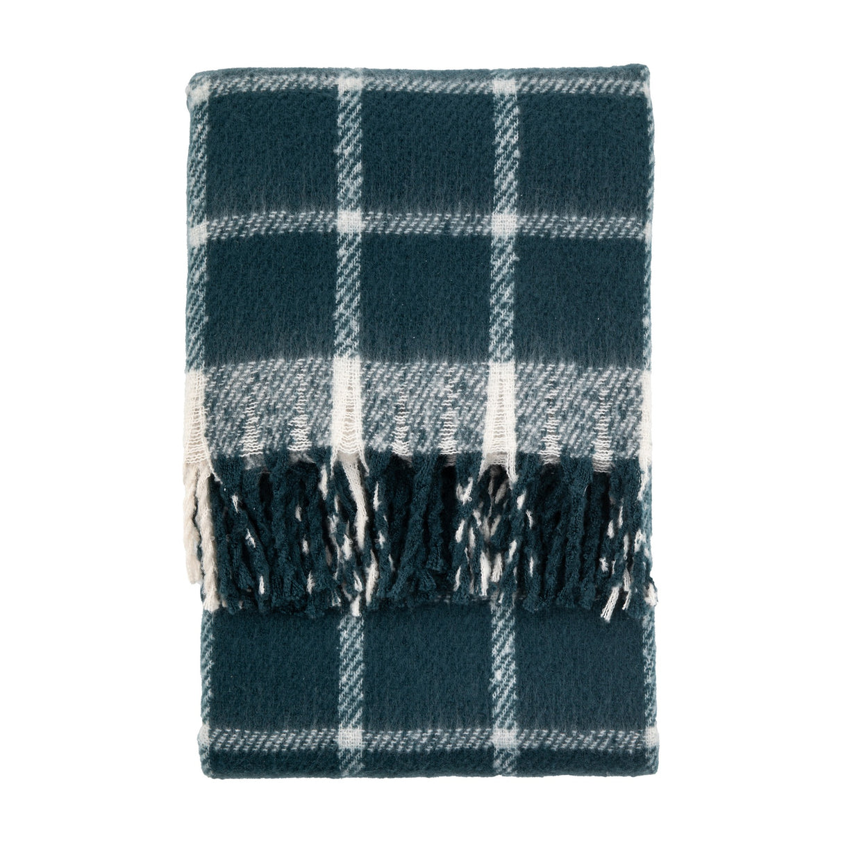 Poly Faux Mohair Check Throw