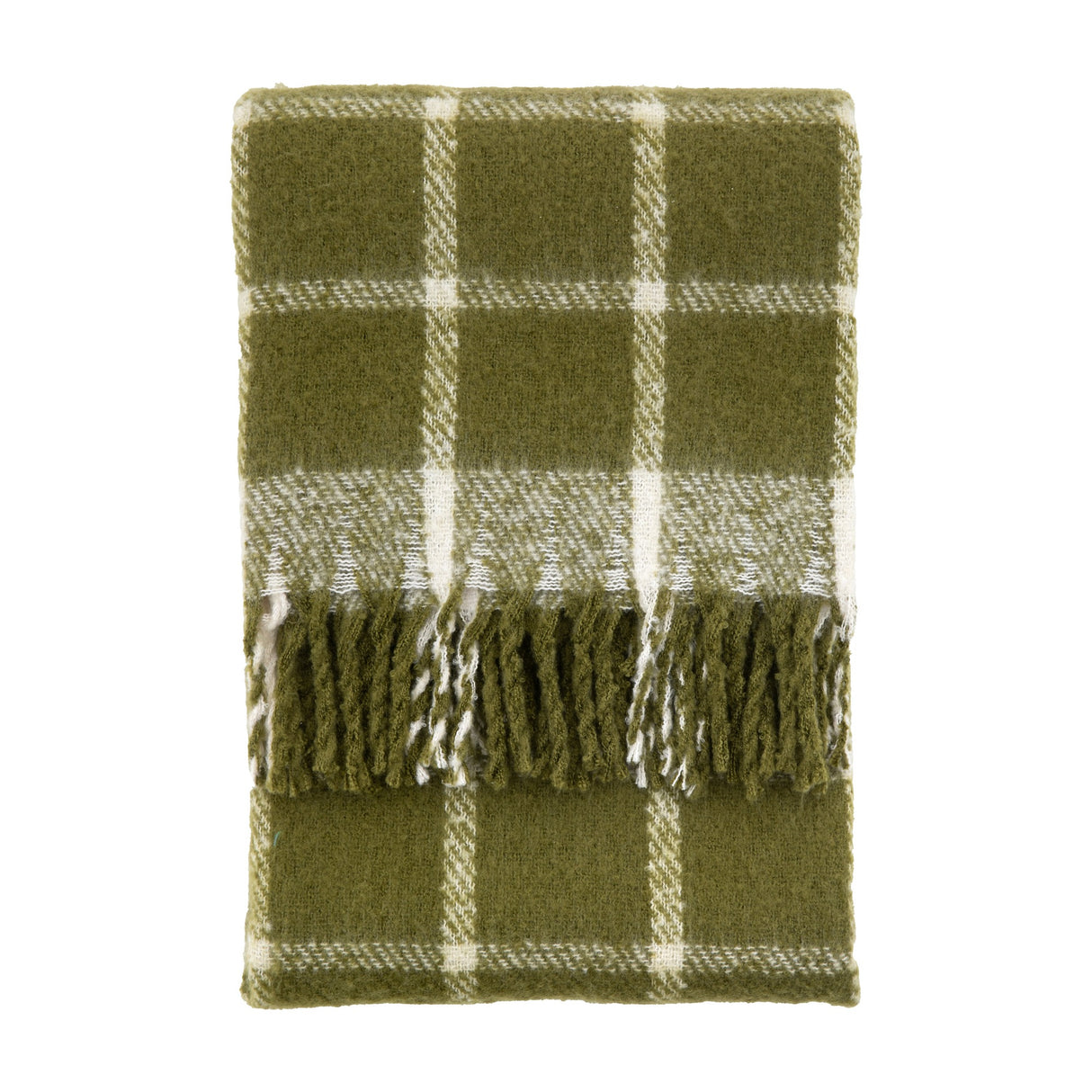 Poly Faux Mohair Check Throw