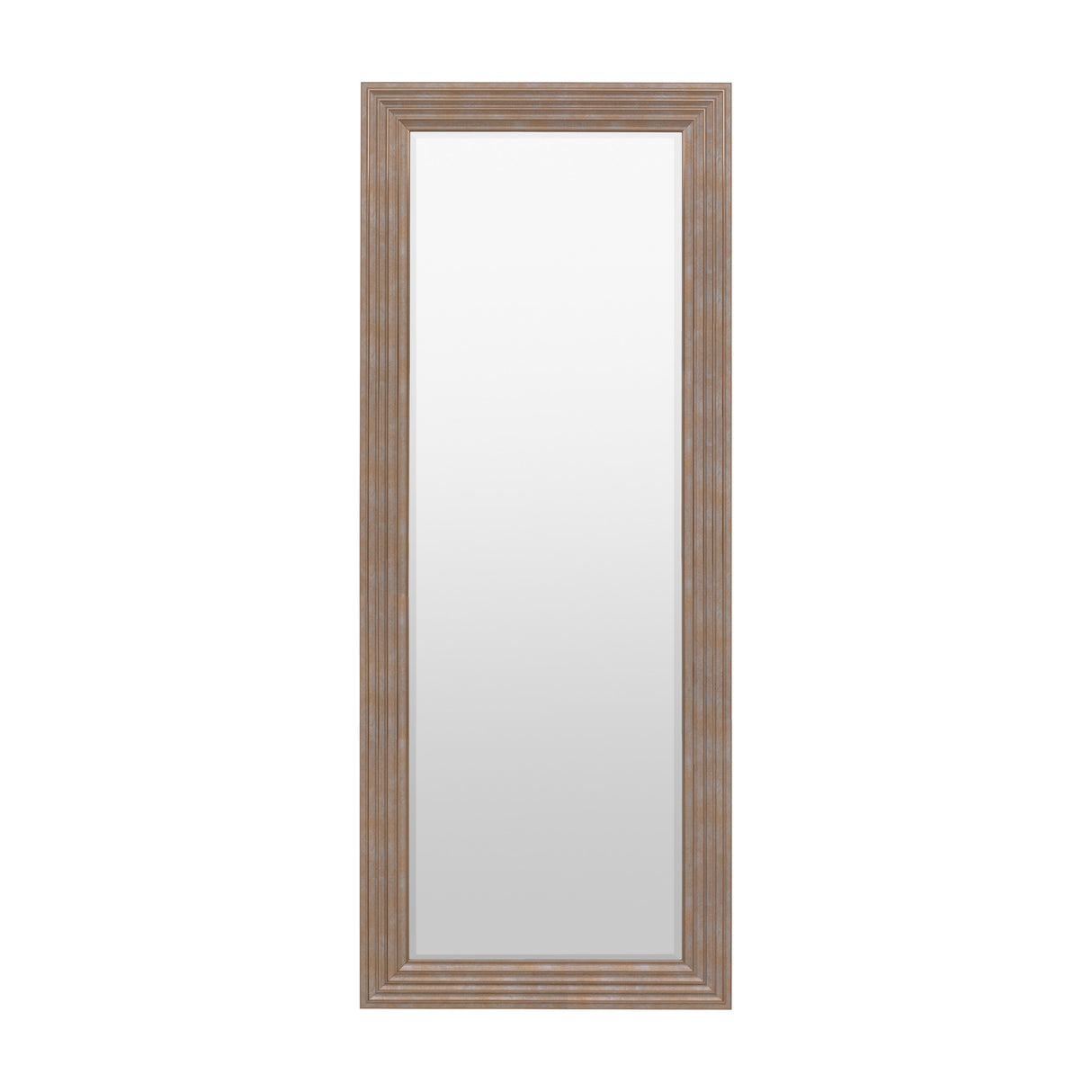Gallery Direct Wexel Leaner Mirror in gold with a tall rectangular stepped moulded frame and bevelled glass, shown against a plain white background.