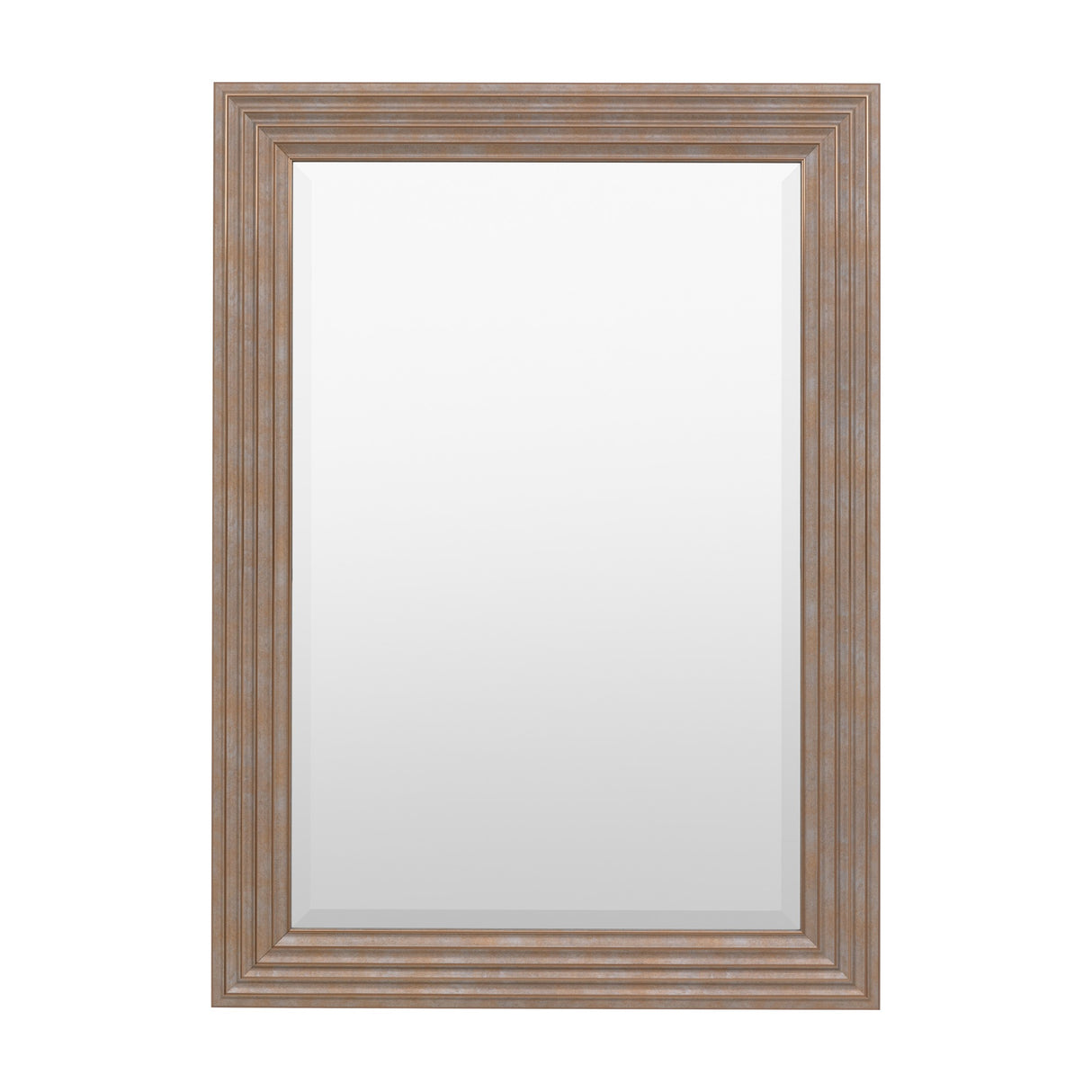 Gallery Direct Wexel rectangular wall mirror with a wide stepped moulded gold frame and bevelled glass panel, shown on a plain white background.