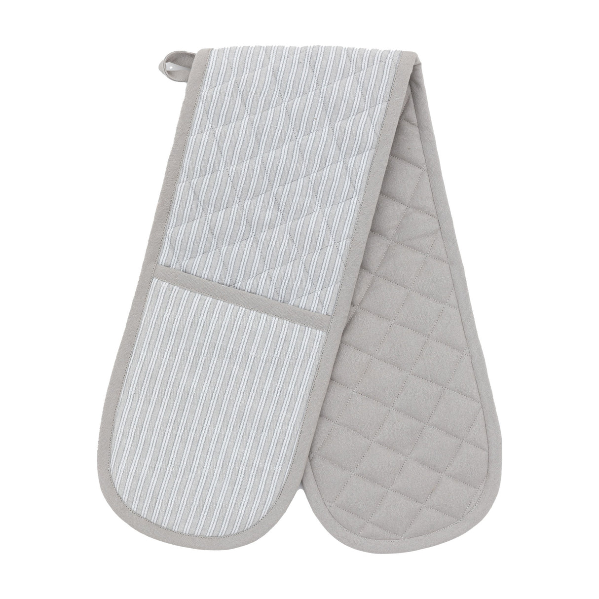 Woven Striped Double Oven Glove – Grey