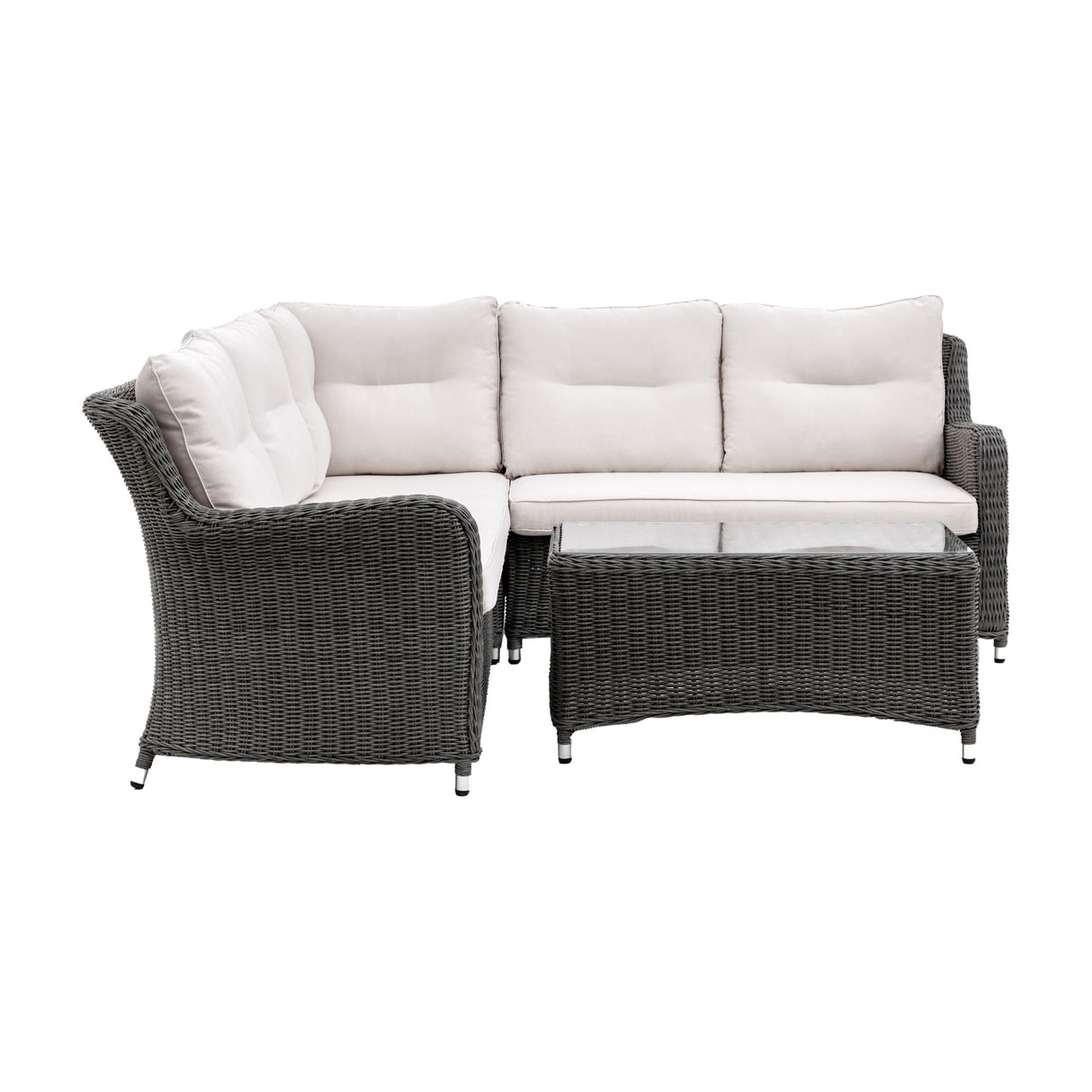 Windsor Rattan Corner Lounge Set – Grey