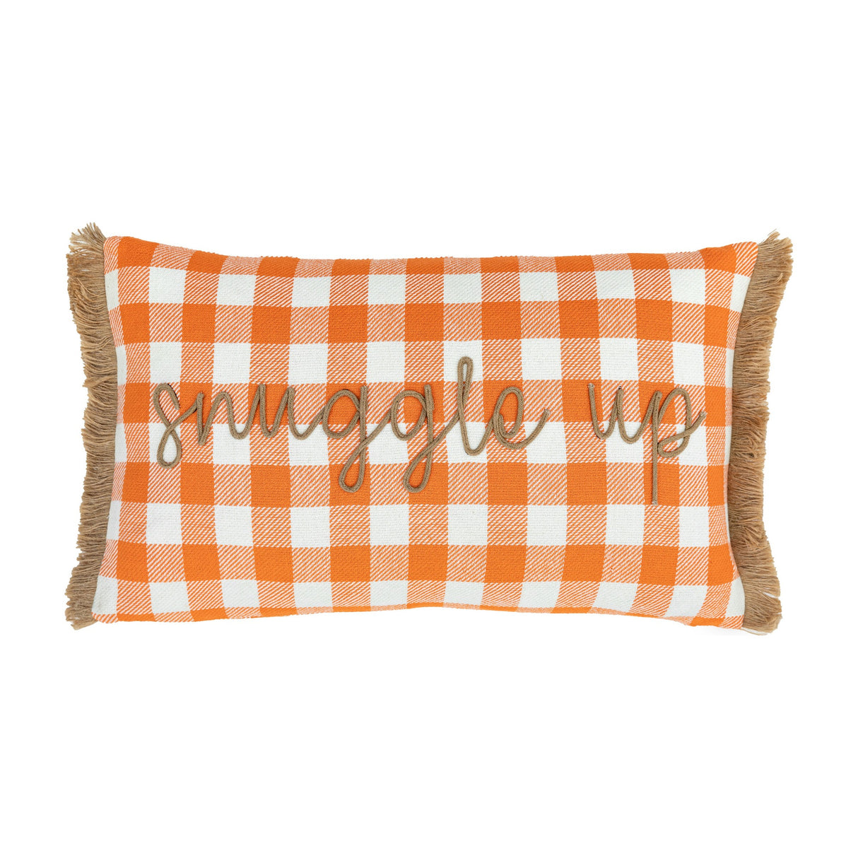 Snuggle Up Gingham Cushion – Orange