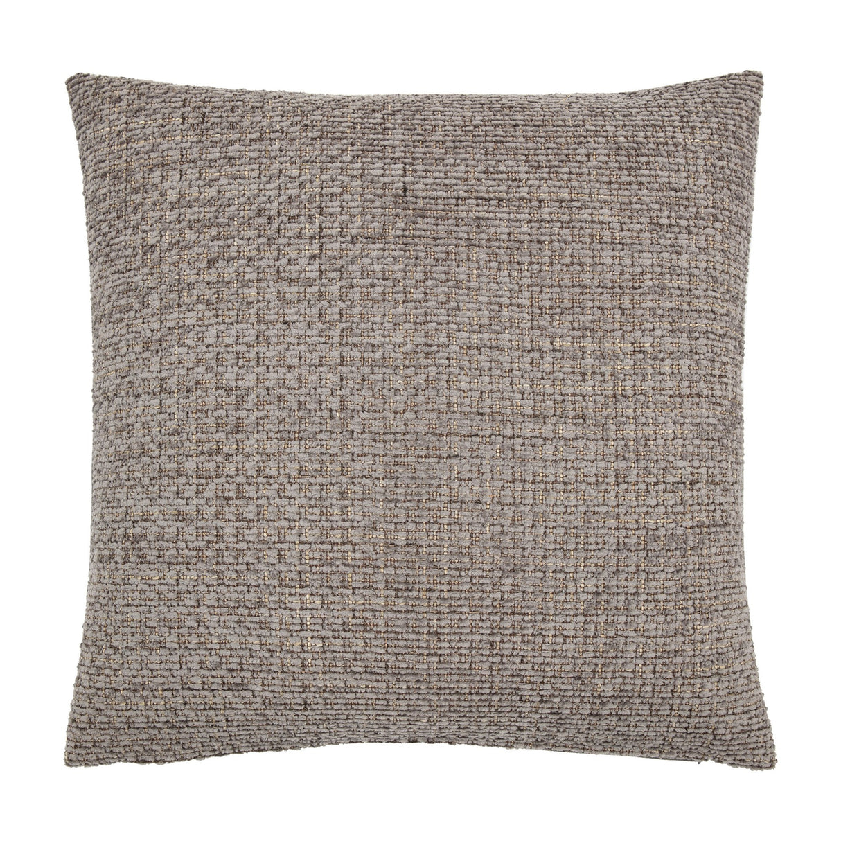 Gallery Direct Chenille Woven Cushion in grey, a square 55cm scatter cushion with a close flecked chenille weave and matt tactile finish.