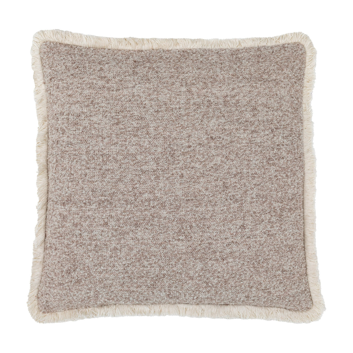 Woodleigh Boucle Fringe Cushion – Stone