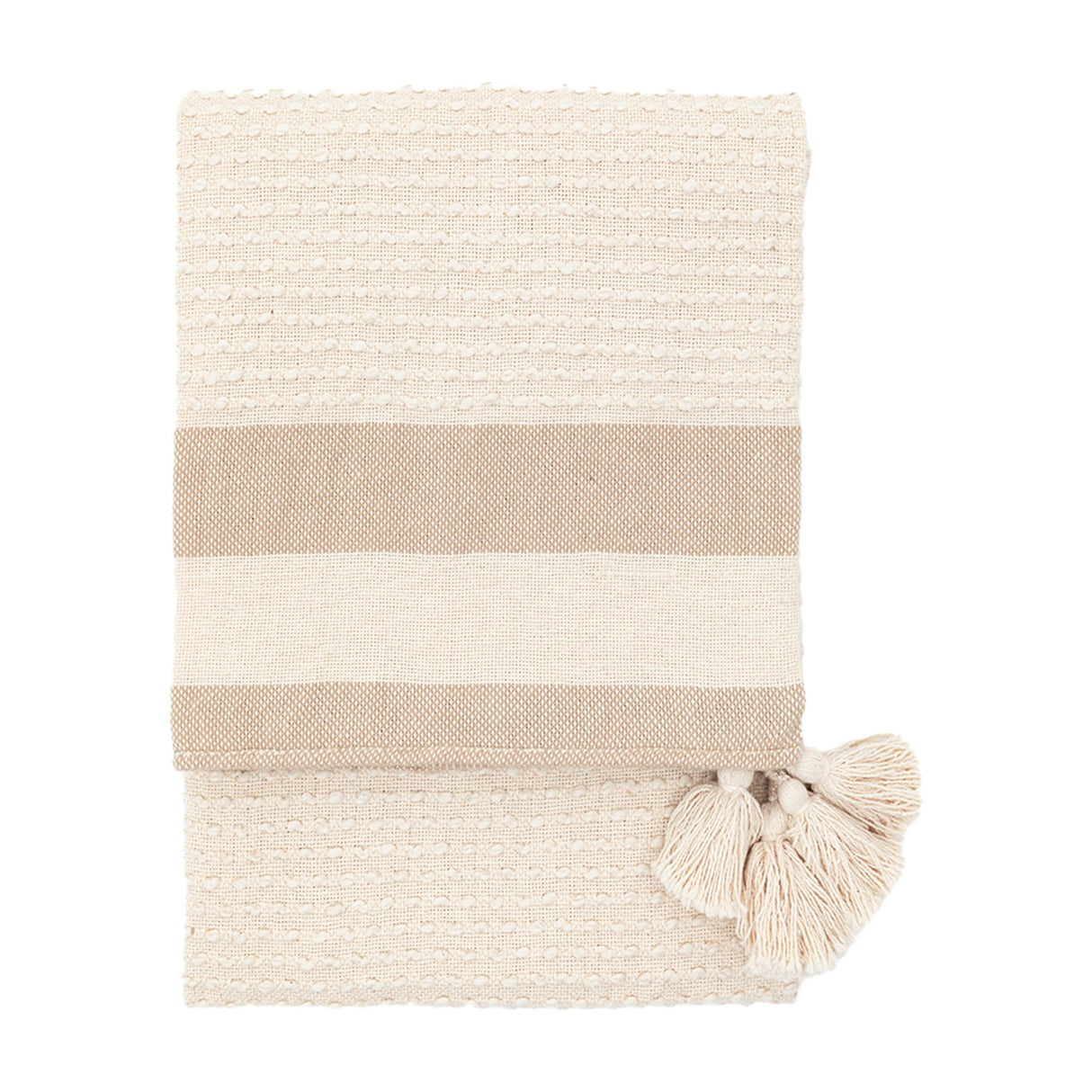 Arya Textured Stripe Throw – Taupe