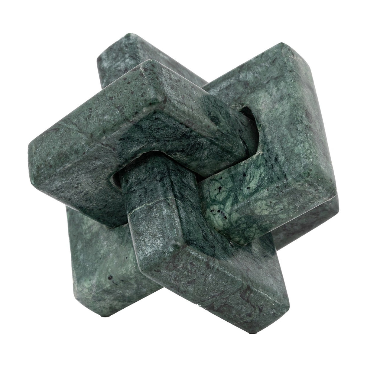 Interlocking Marble Knot Sculpture – Green