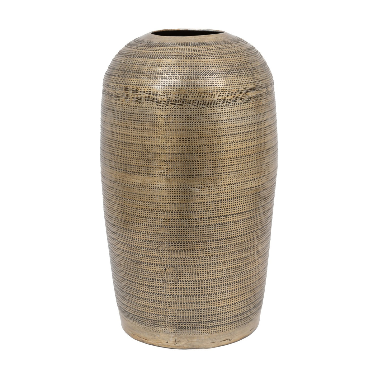 Hammered Metal Vase – Antique Brass
