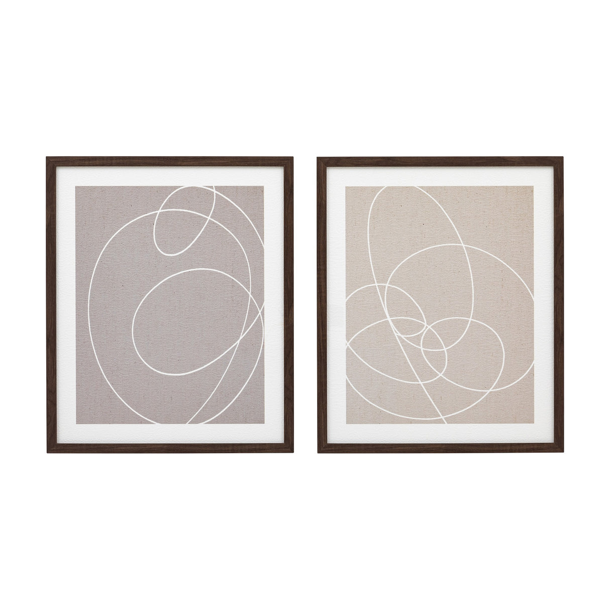 Continuation Abstract Line Framed Art Set of 2 – Neutral