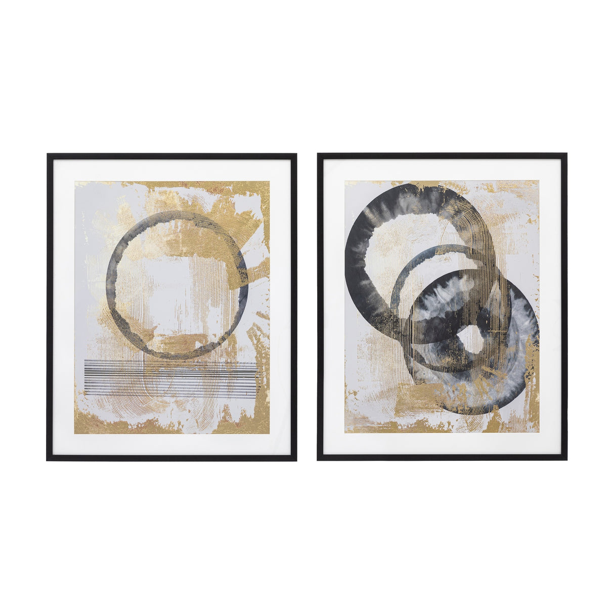 Chord 1 & 2 Abstract Framed Art – Gold