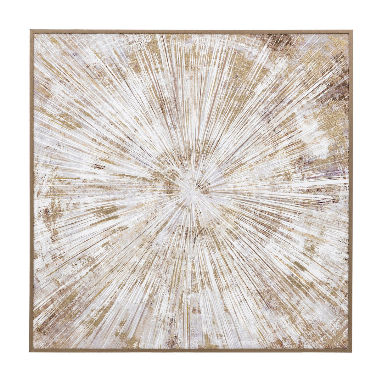 Starburst Flair Framed Canvas Wall Art – Gold