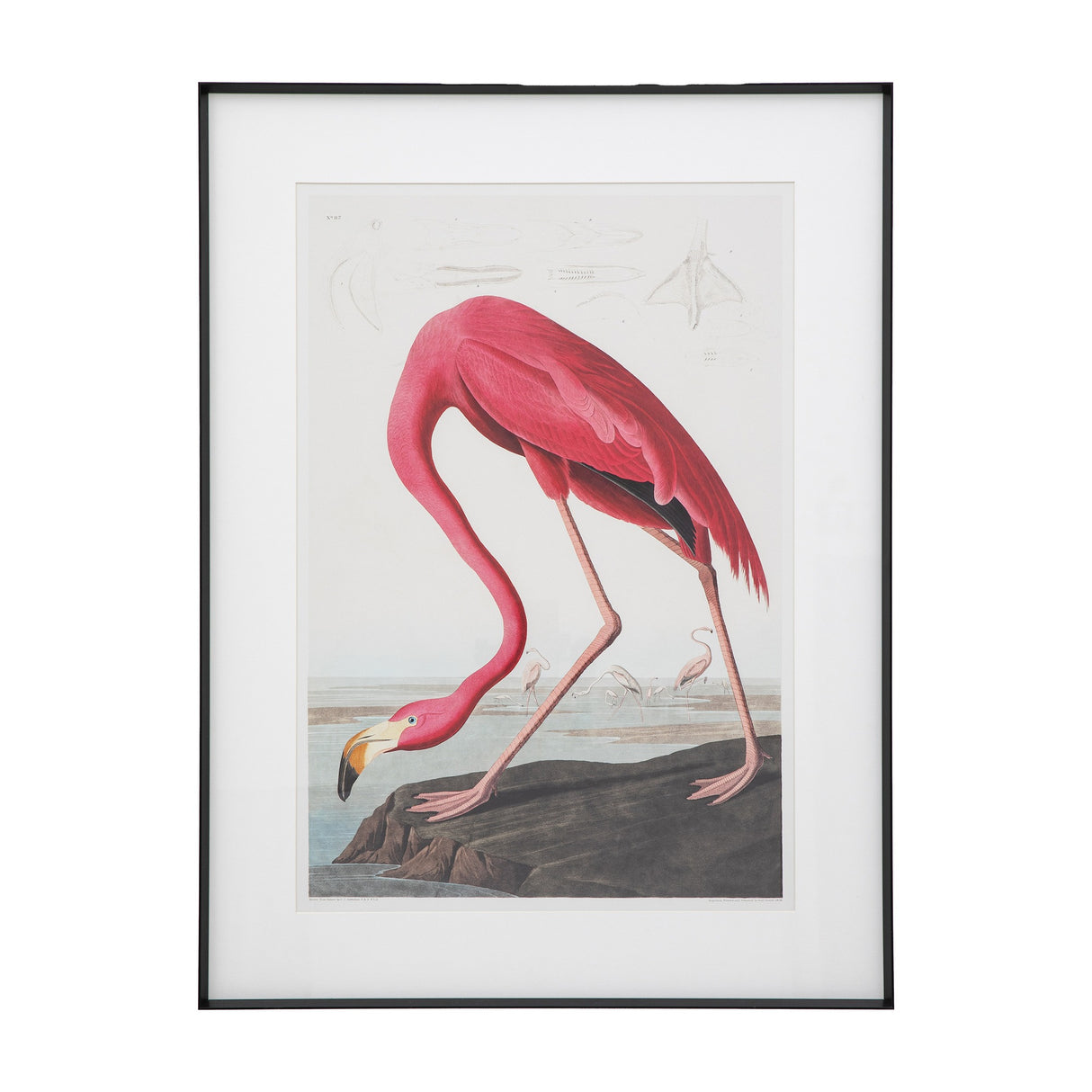 Wading Flamingo Framed Art – Pink