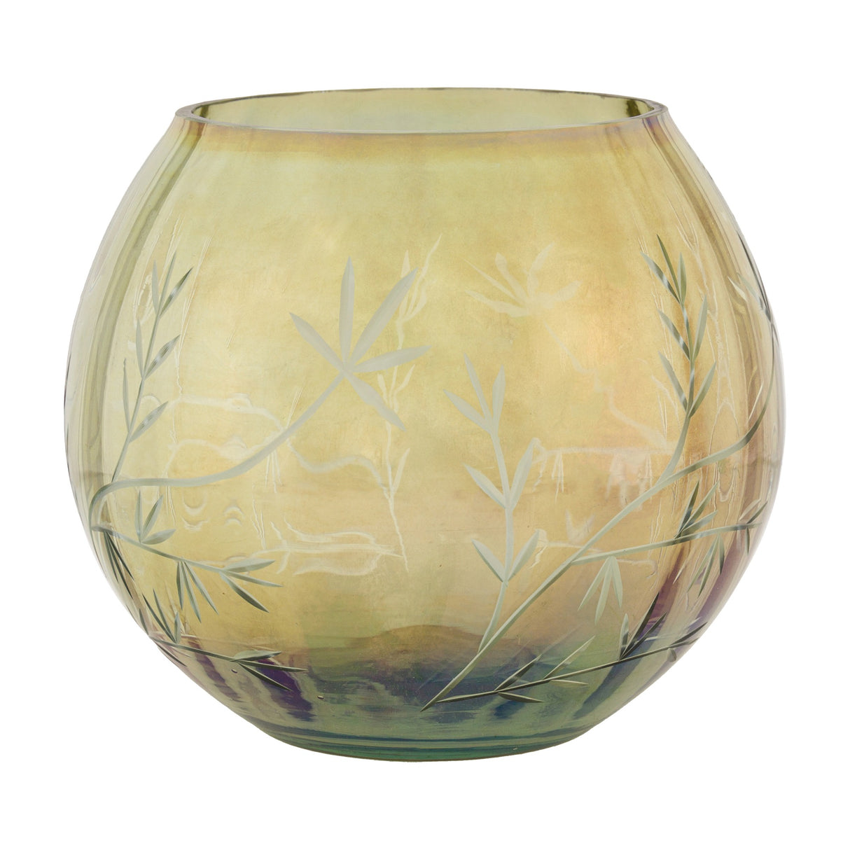 Floral Etched Iridescent Tealight Holder