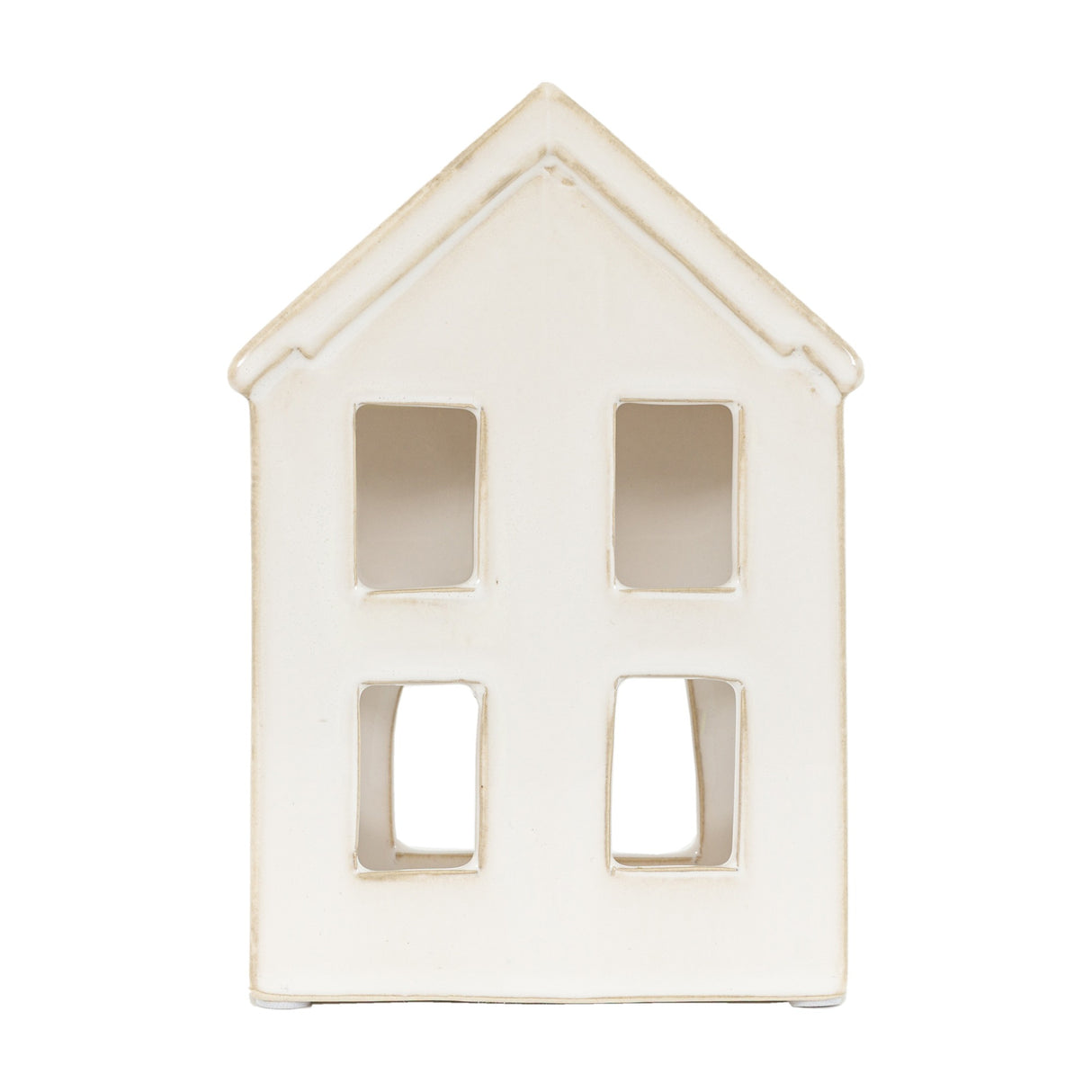 Ceramic House Tealight Holder – White