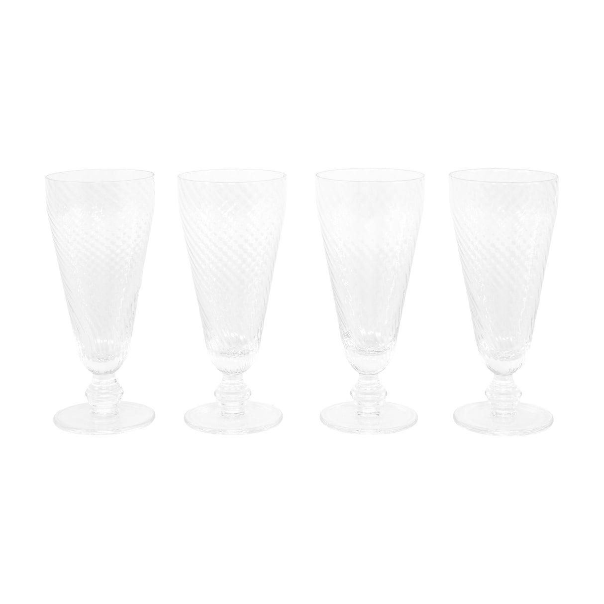 Swirl Footed Flute Glasses Set of 4