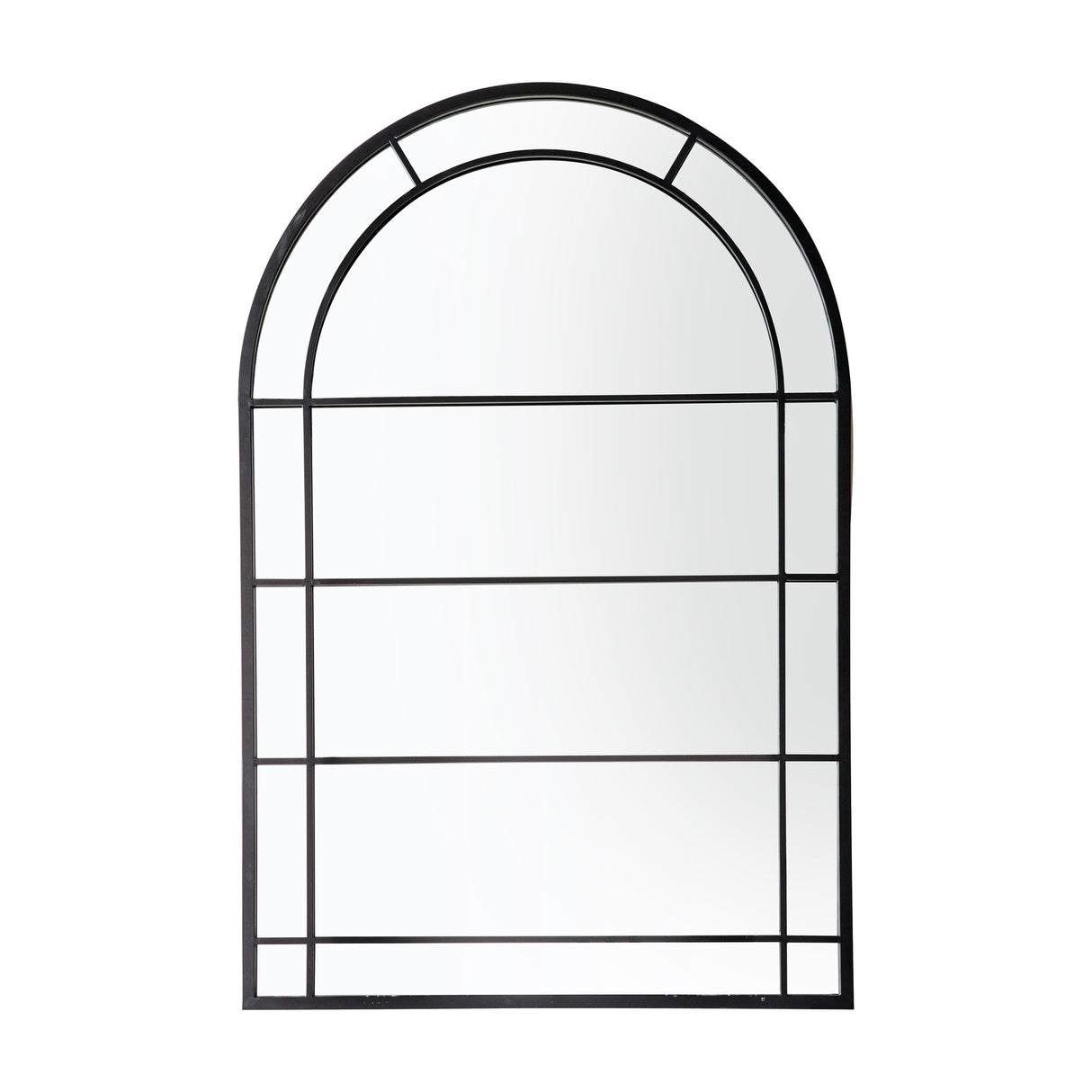 Pinden Arched Window Mirror – Black