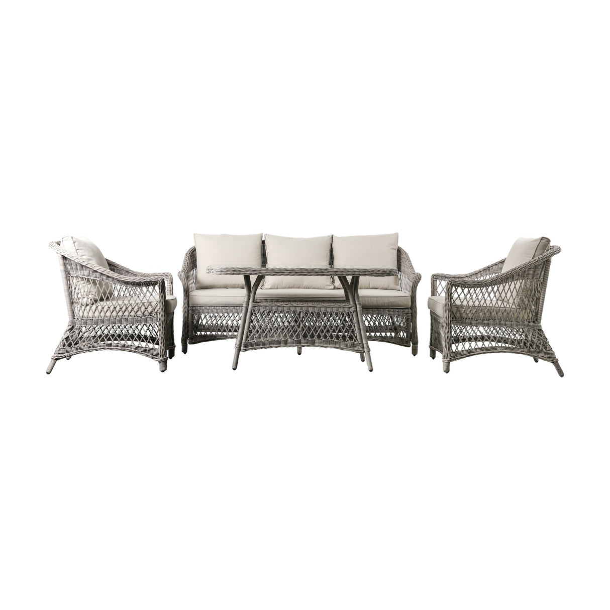 Menton Country Sofa Dining Set – Stone