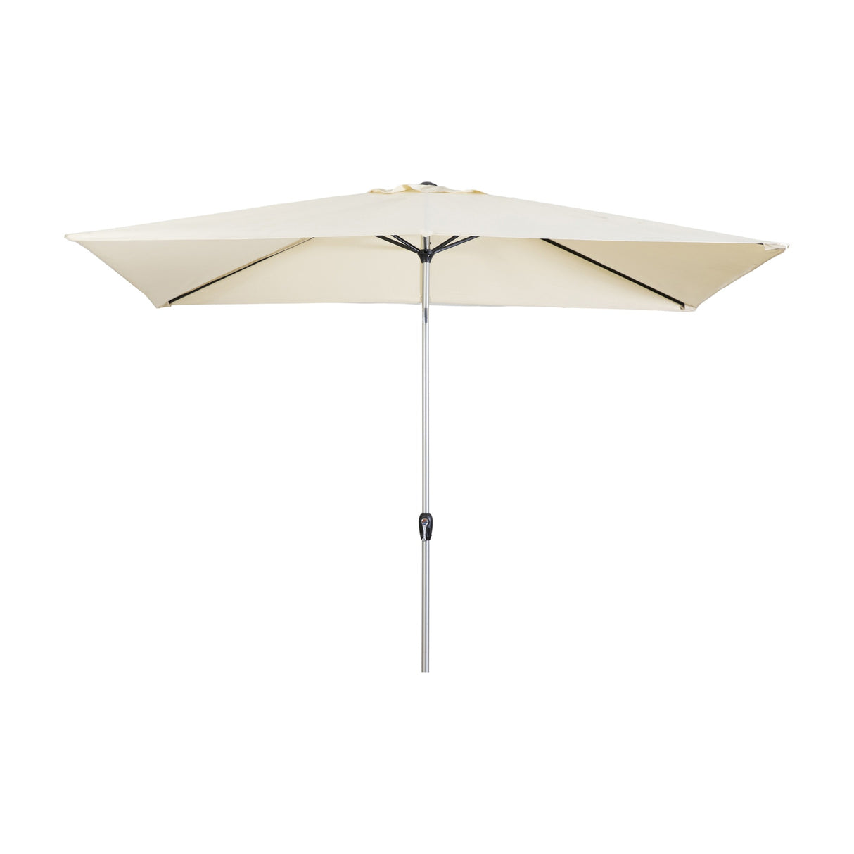 Gallery Direct Vazvane Rectangular Garden Parasol with cream polyester canopy, aluminium pole and crank handle, shown on a white background.
