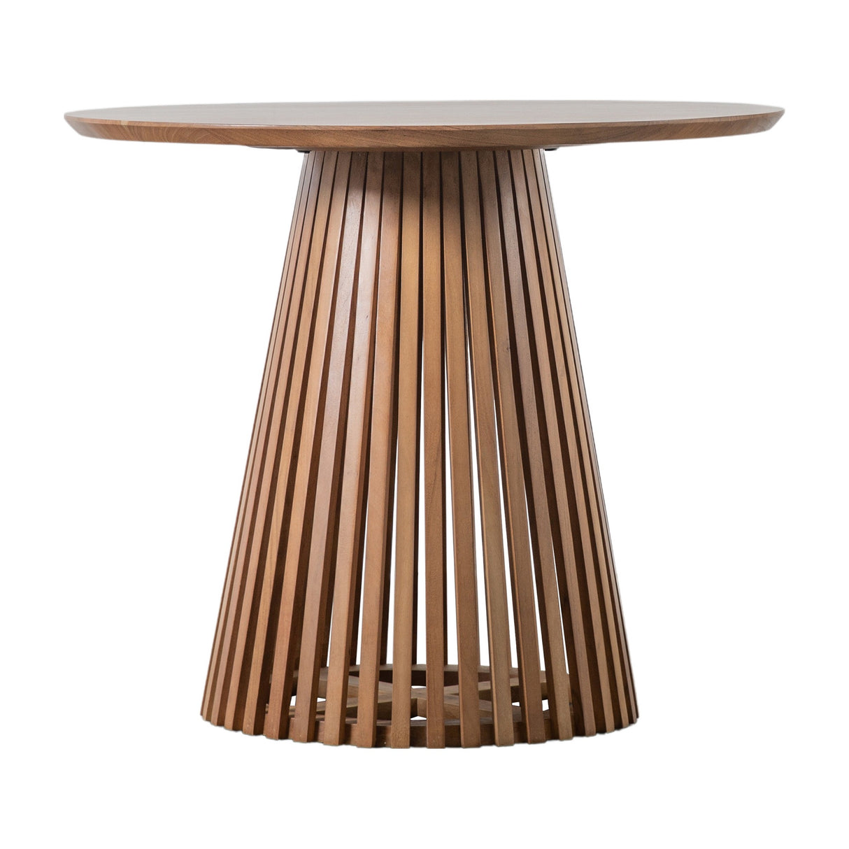 Brookland Slatted Round Dining Table – Natural