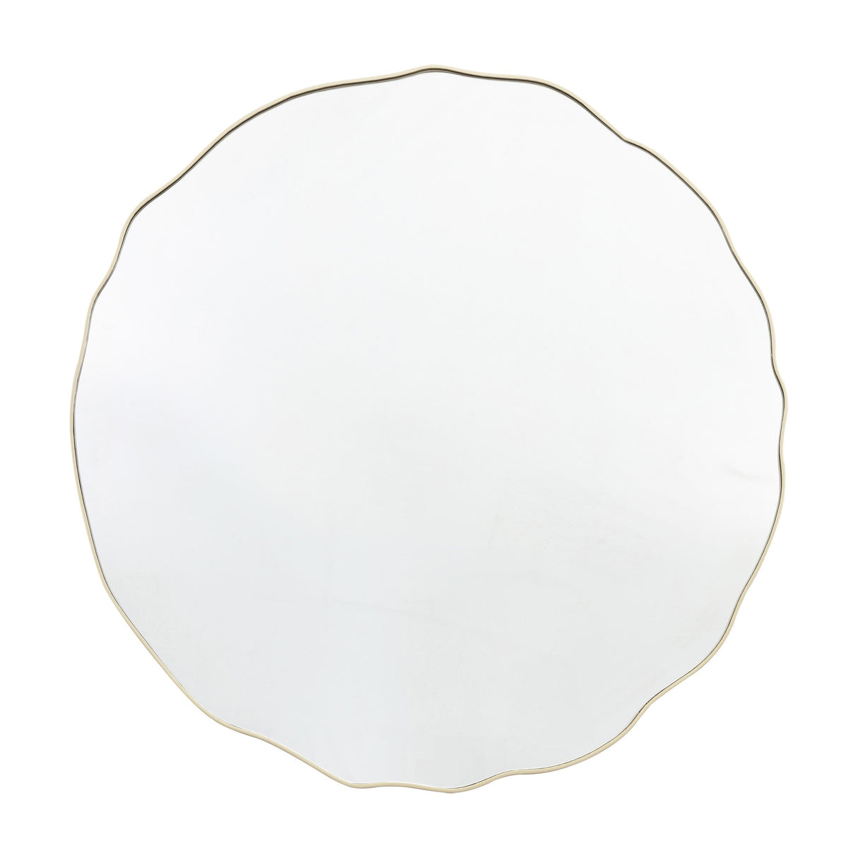 Carano Scalloped Round Mirror – Champagne