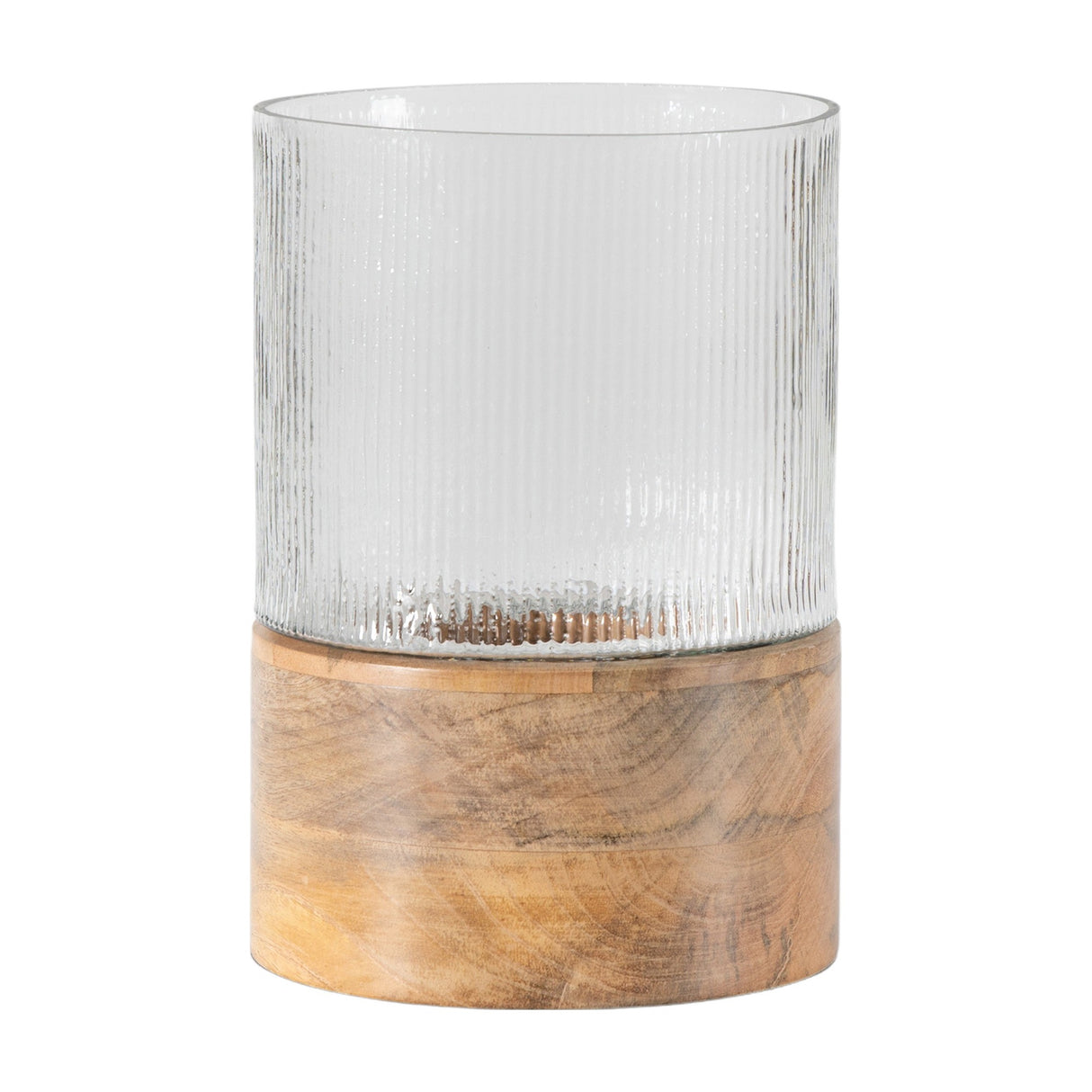 Belver Ribbed Glass Hurricane Lamp – Clear