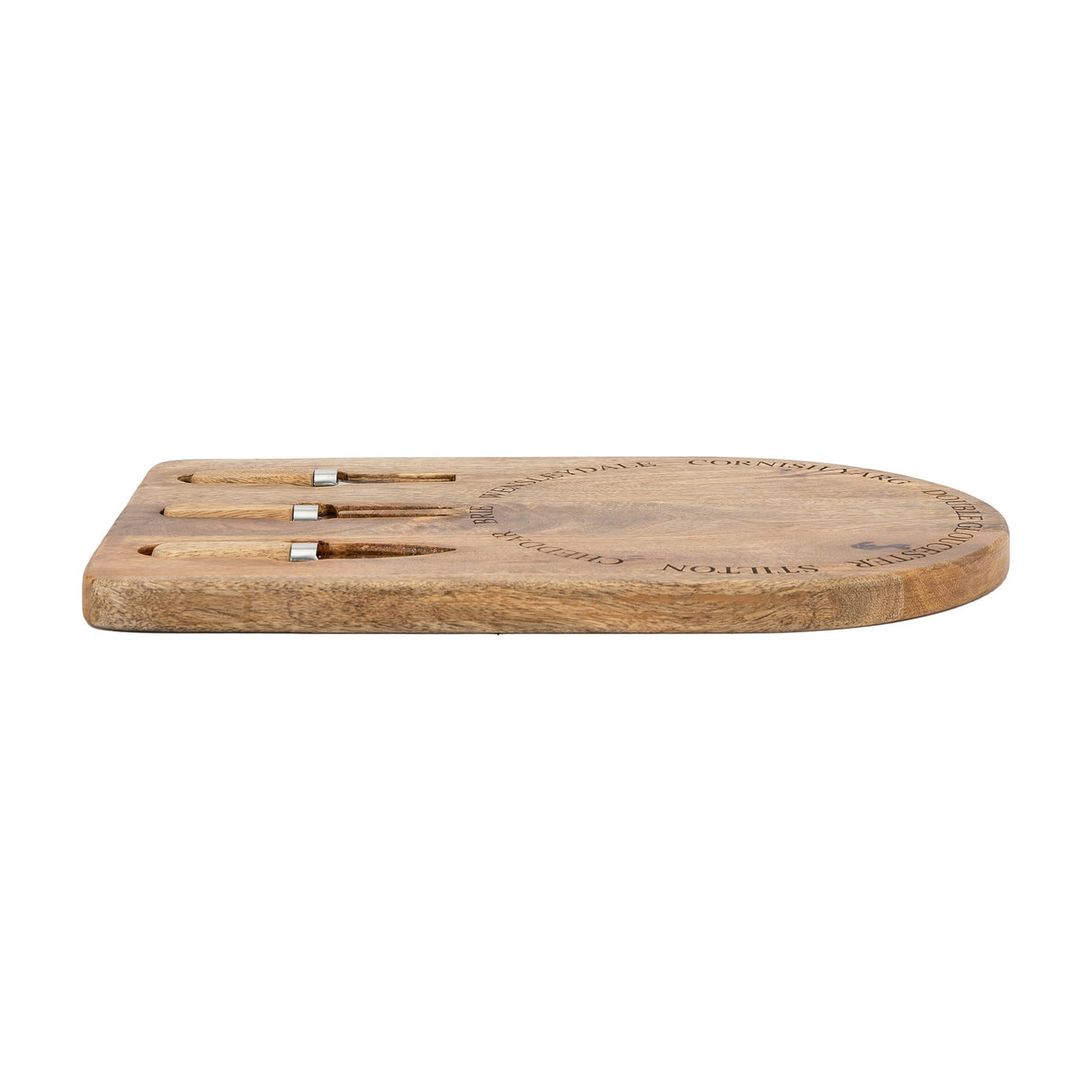 Wells Cheese Board Set with Knives – Natural Wood