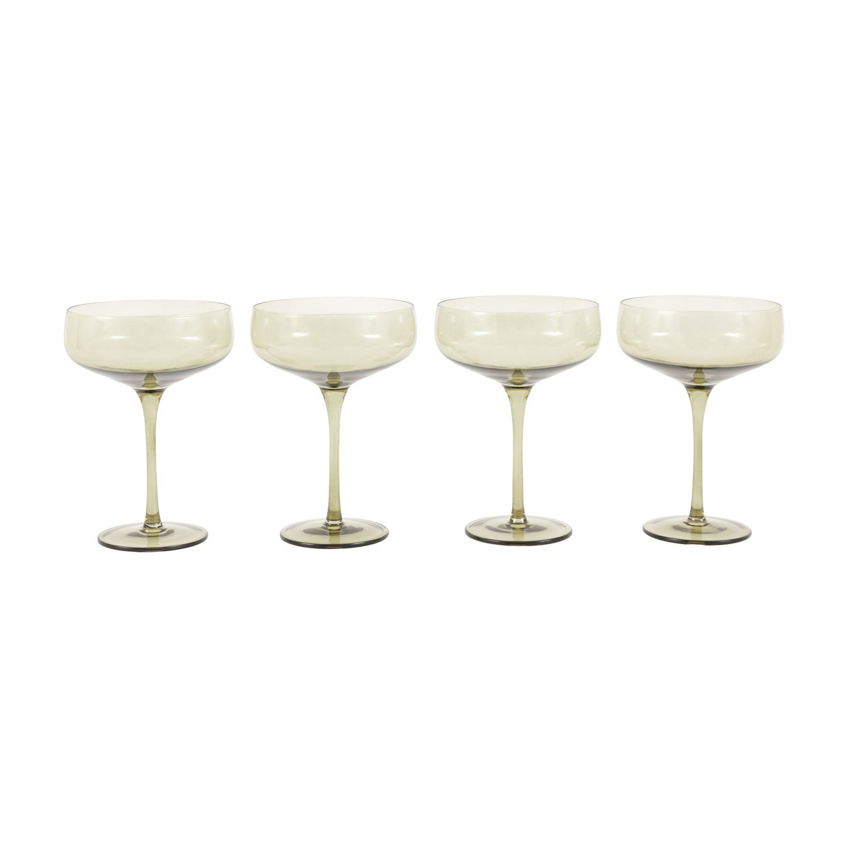 Coupe Glasses Set of 4 – Smokey Green