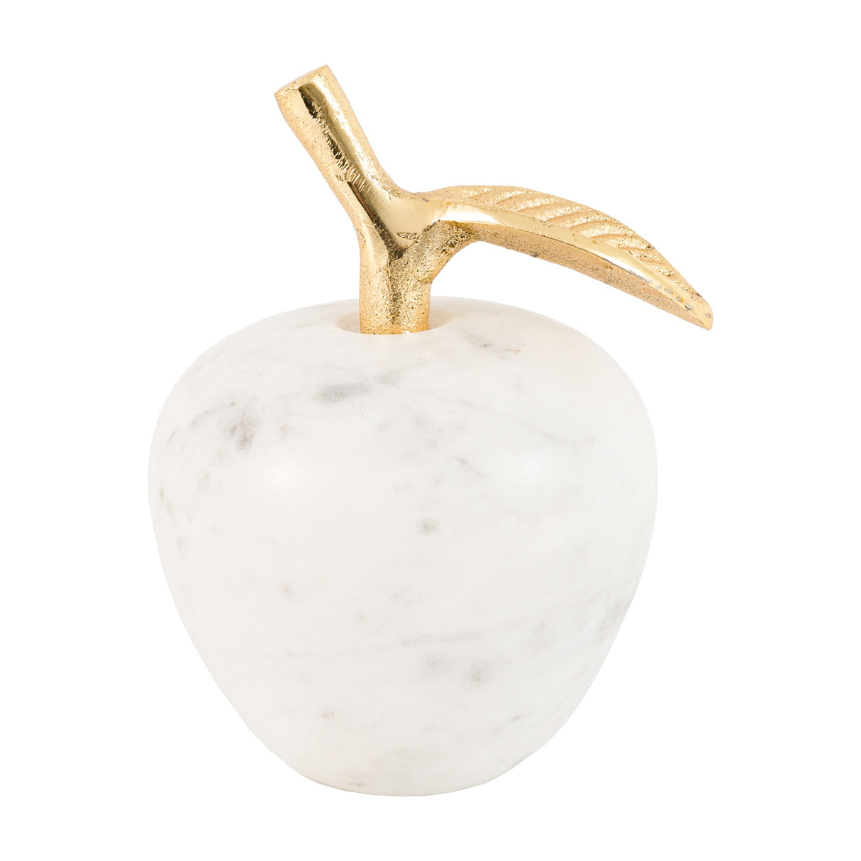 Perla Marble Apple Ornament – White