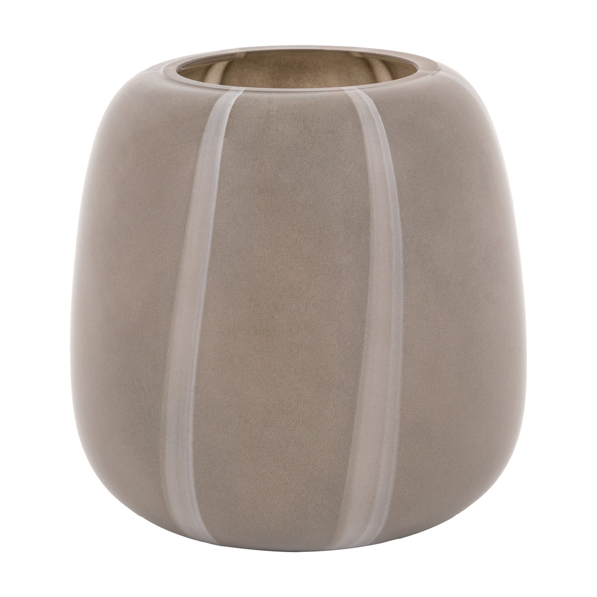 Claro Striped Glass Vase – Taupe