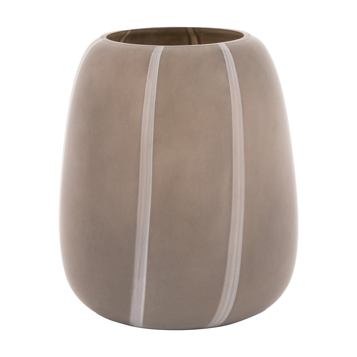 Claro Striped Glass Vase – Taupe
