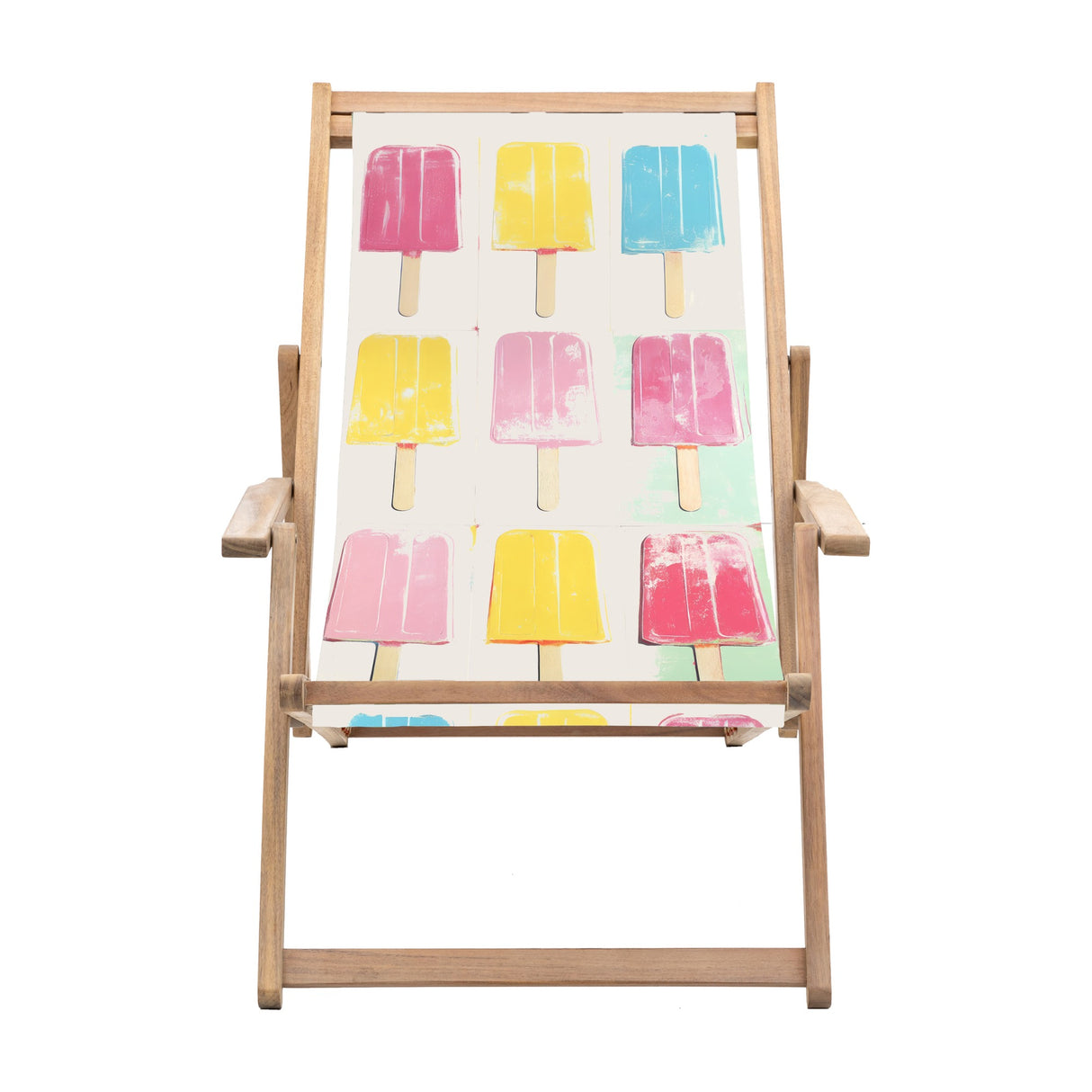 Creta Deck Chair with Ice Lolly Print – Multicoloured