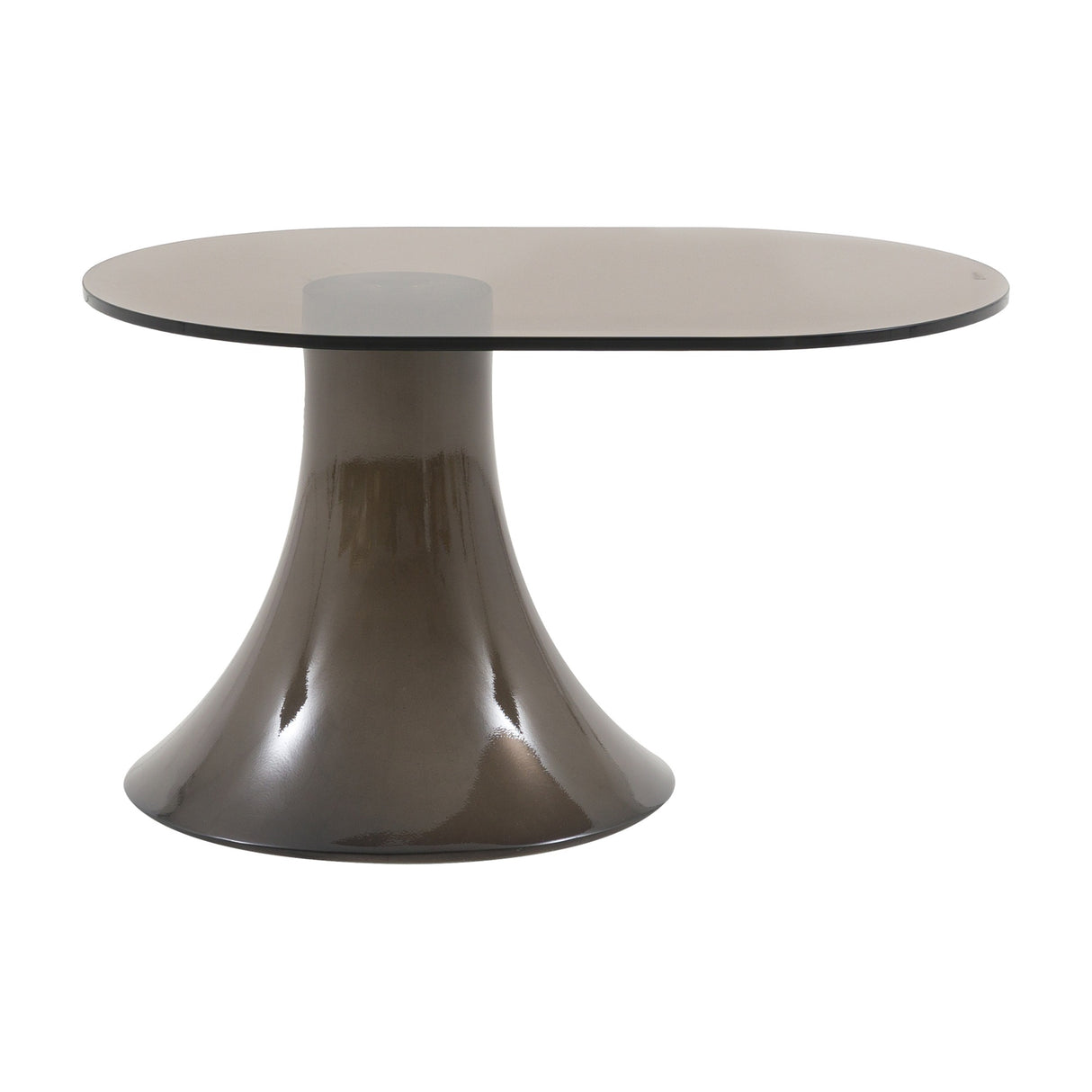 Anzio Side Table with Smoked Glass Top – Brown