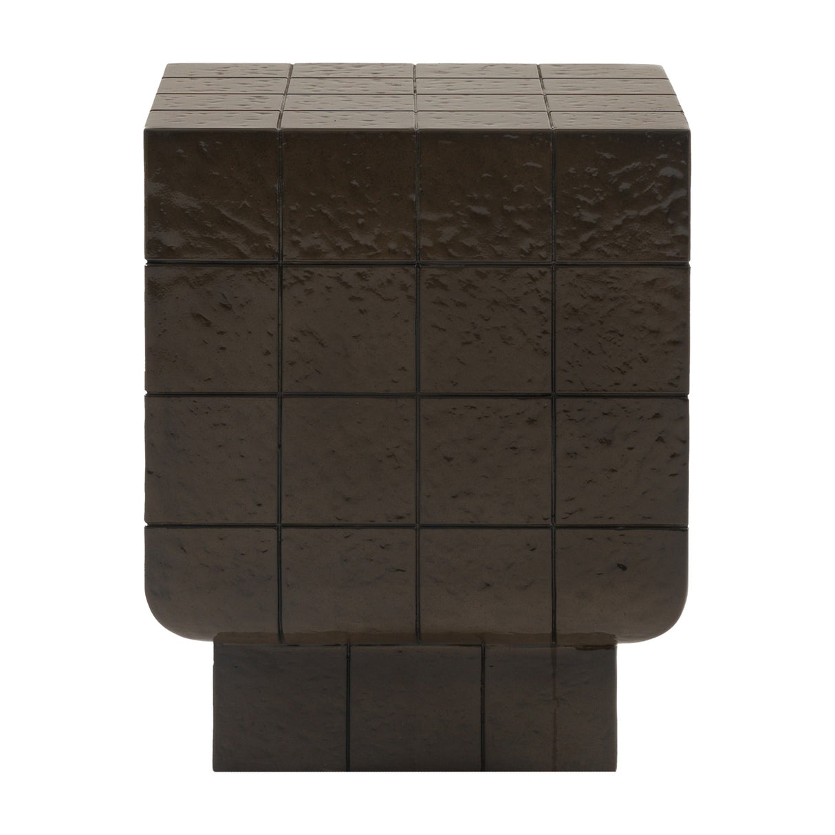 Novara Tiled Side Table – Brown