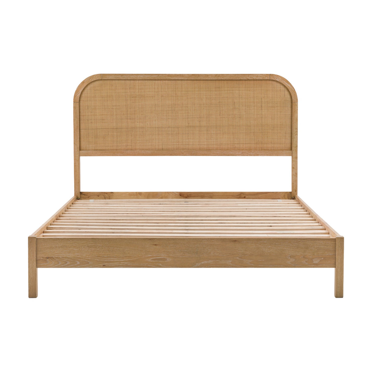 Bibury Oak and Rattan Bed Frame – Natural