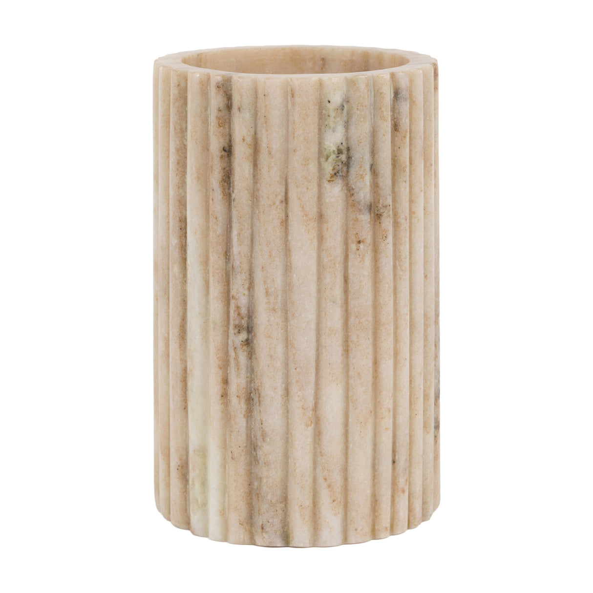 Almeria Fluted Marble Wine Cooler – Beige
