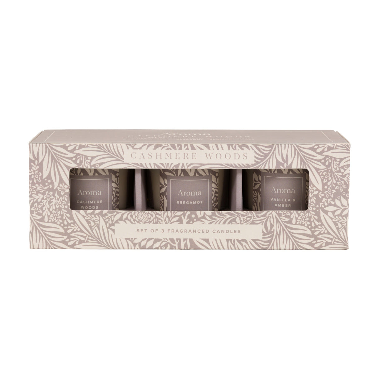 Aroma Fragranced Candles Set of 3 – Grey