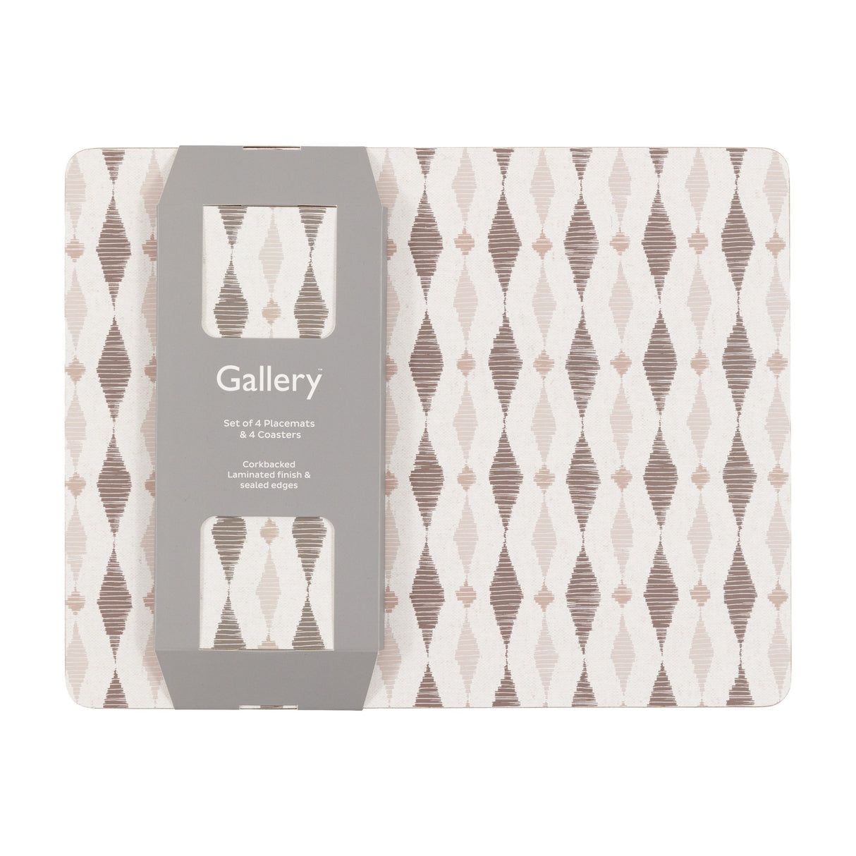 Geo Placemat and Coaster Set – Neutral