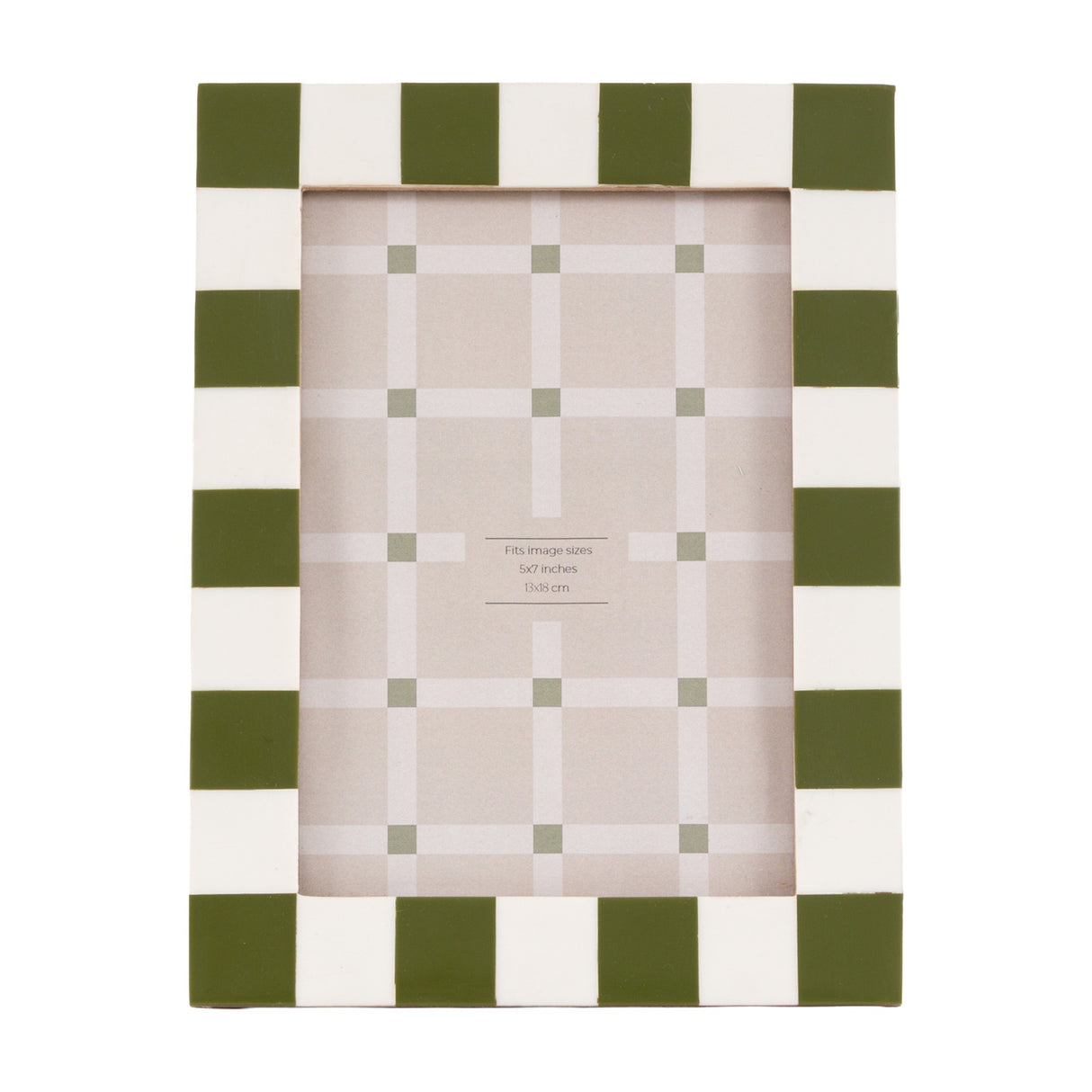 Coria Checkerboard Photo Frame 5x7in – Green