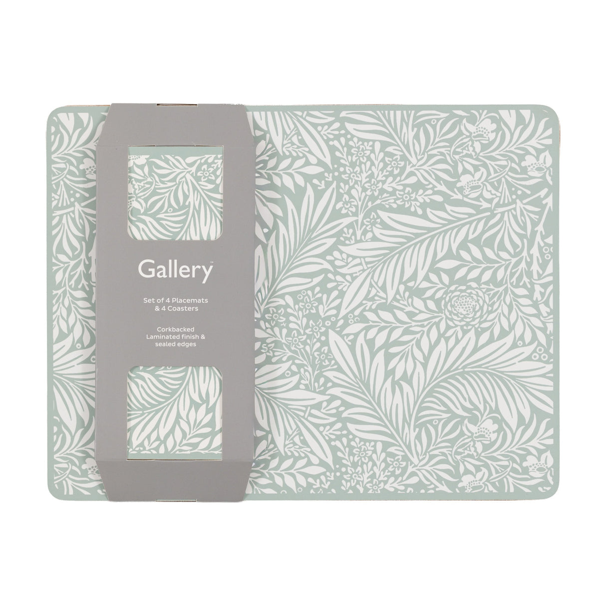 Farmhouse Leaf Placemat and Coaster Set of 4