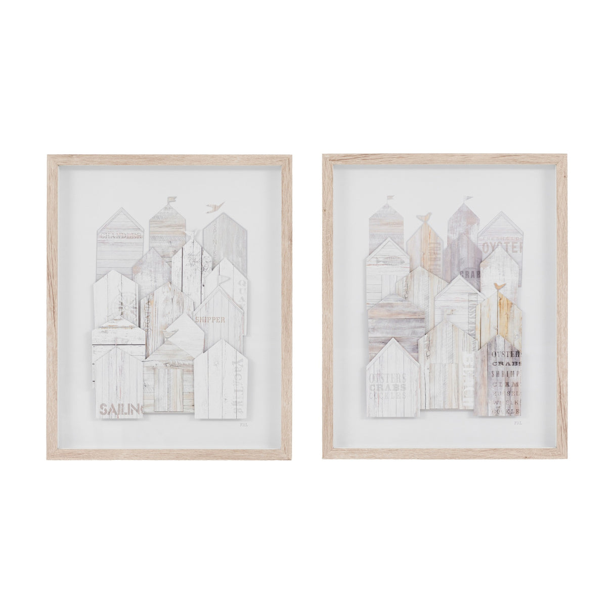 Beach Retreat Framed Wall Art Set of 2 – White