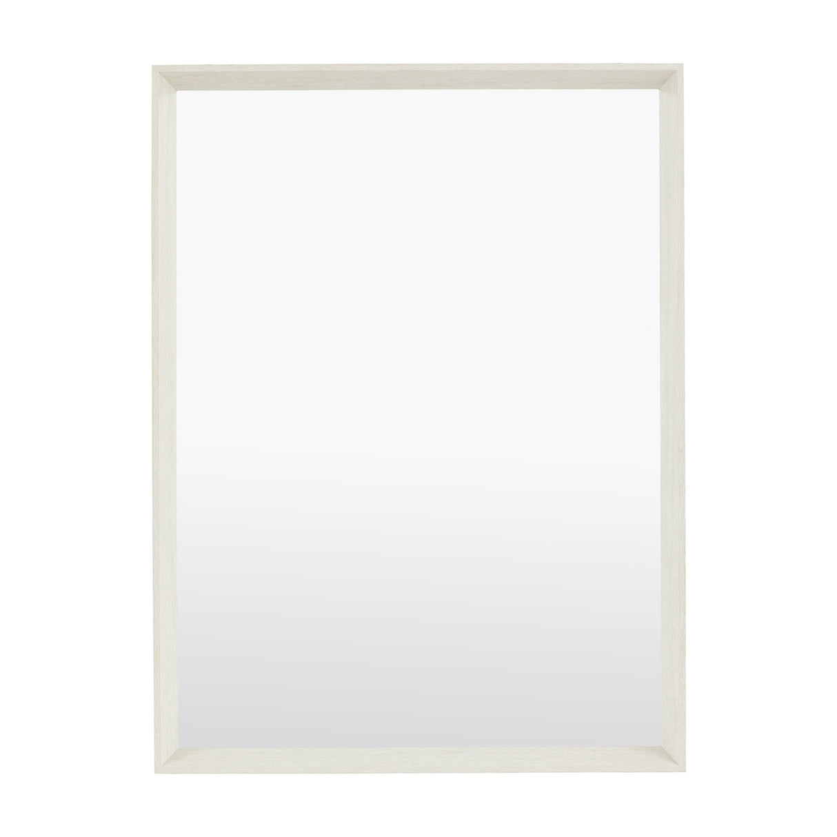 Gallery Direct Calenne Rectangle Mirror in white with a slim woodgrain-effect MDF frame and flat glass plate, shown against a plain white background.