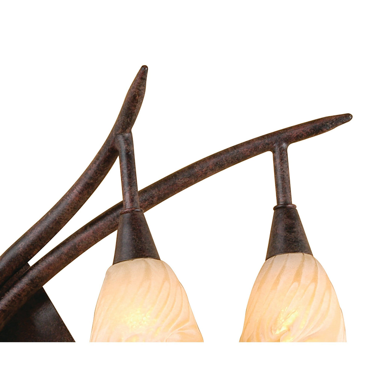 Gaudi Right 2 Light Wall Light - Brown/Amber